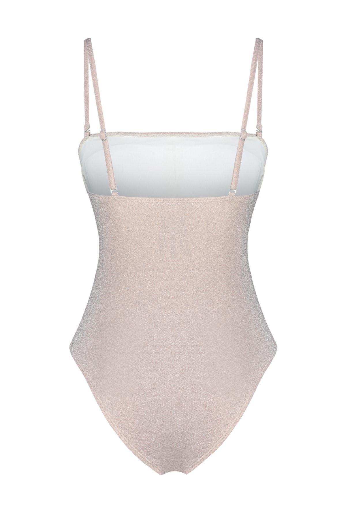 Grey Strapless High Leg Swimwear, , large image number 7