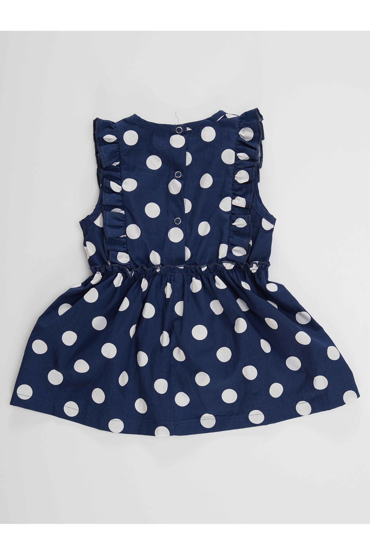 Denokids - Navy Polka Dot Dress, Baby Girls