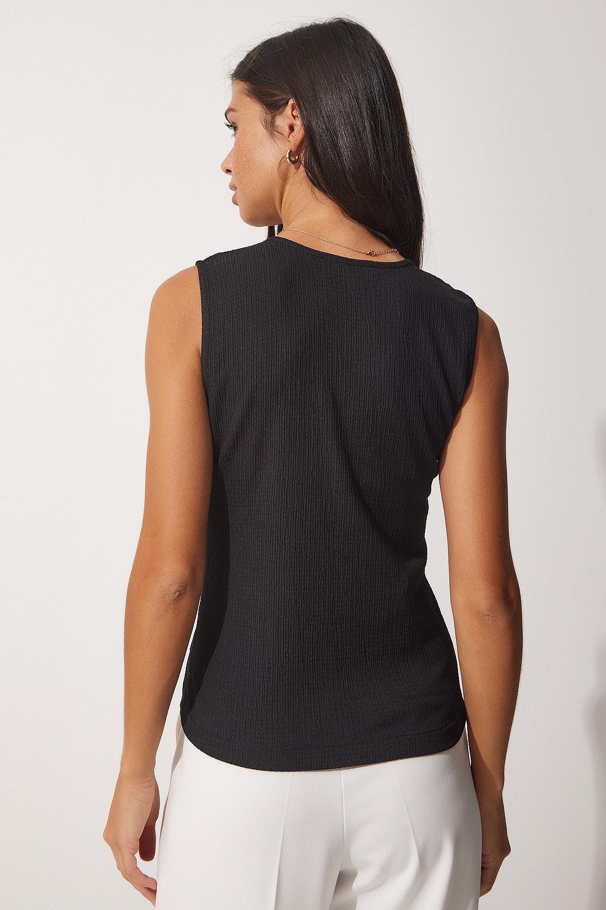 Black Basic Blouse, BLACK, large image number 4
