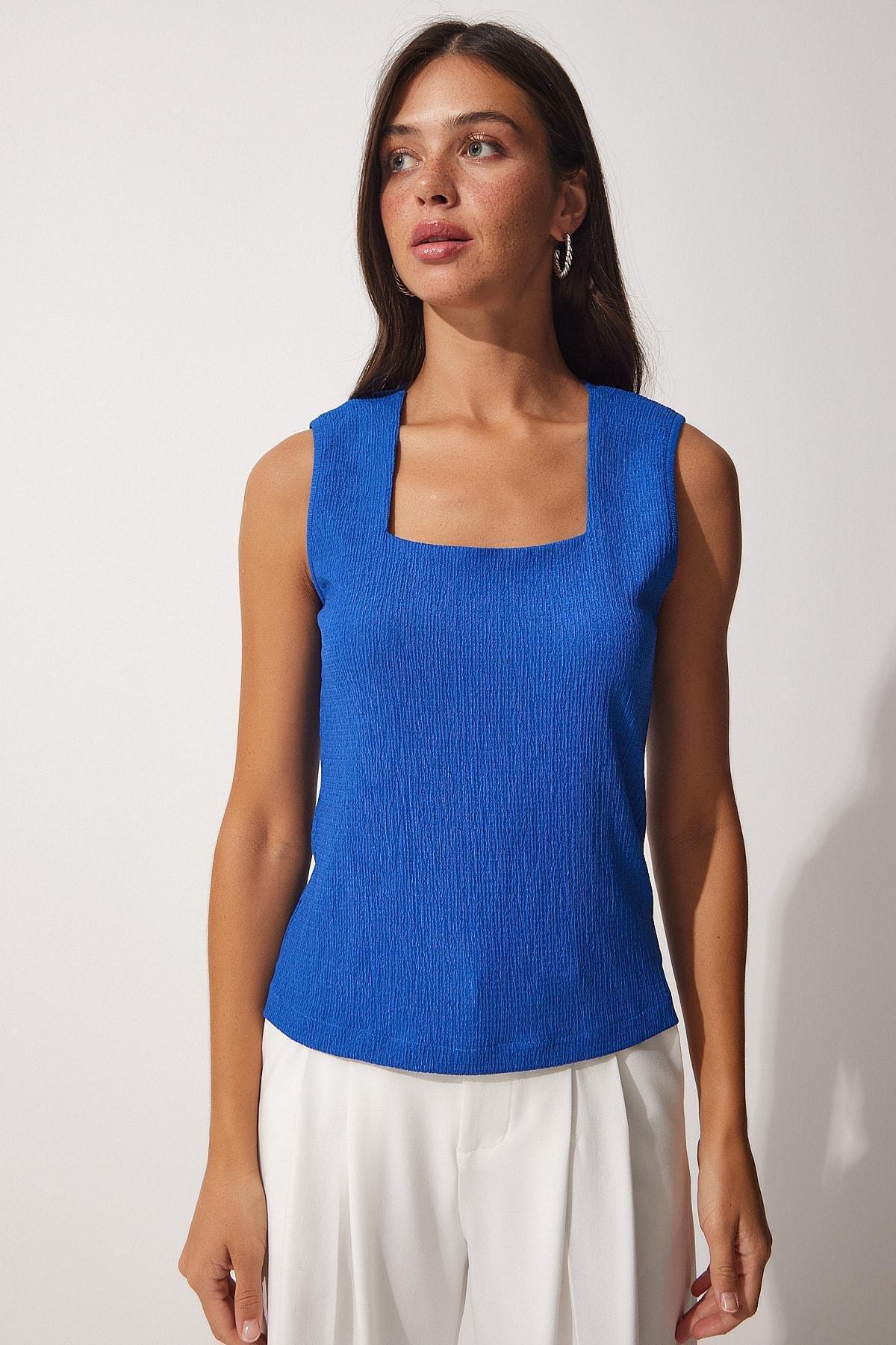 Blue Basic Blouse, , large image number 3