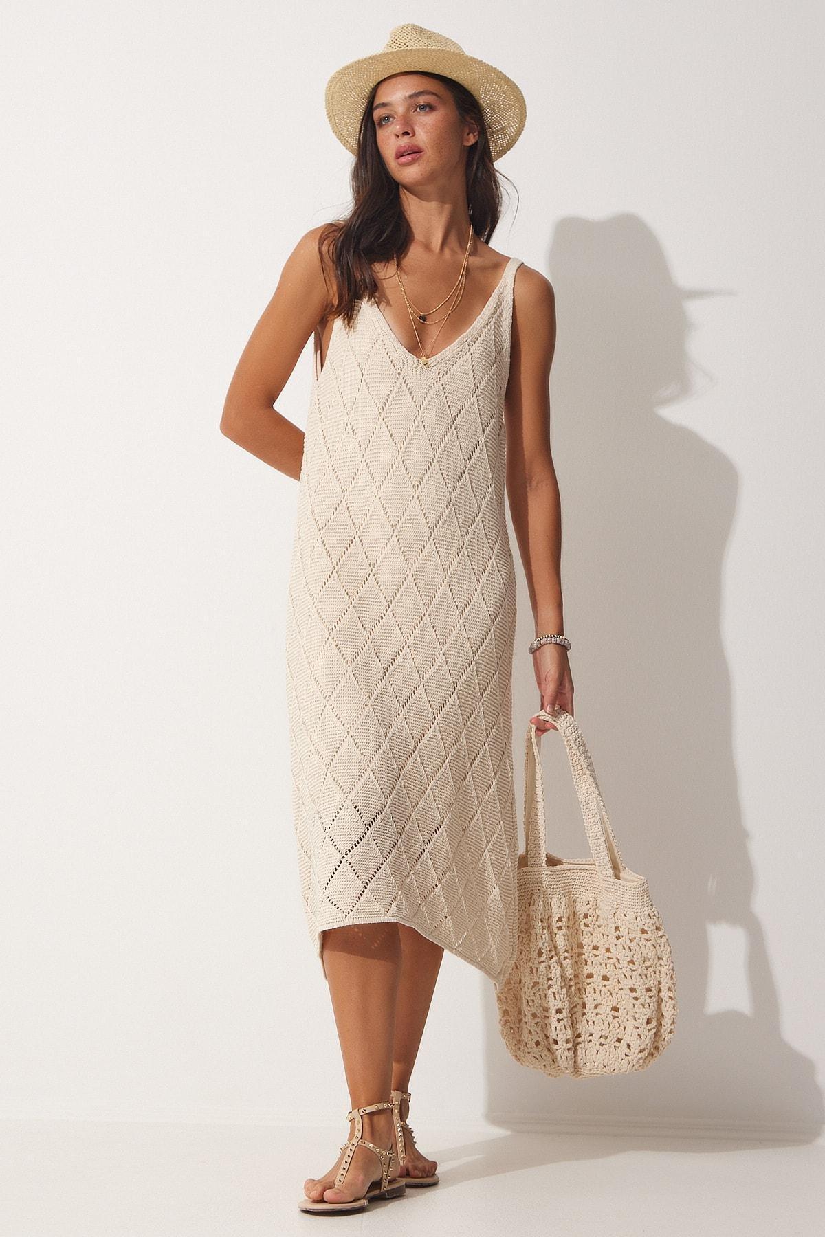 فستان بقصة إيه-لاين، بيج, Cream, large image number 1