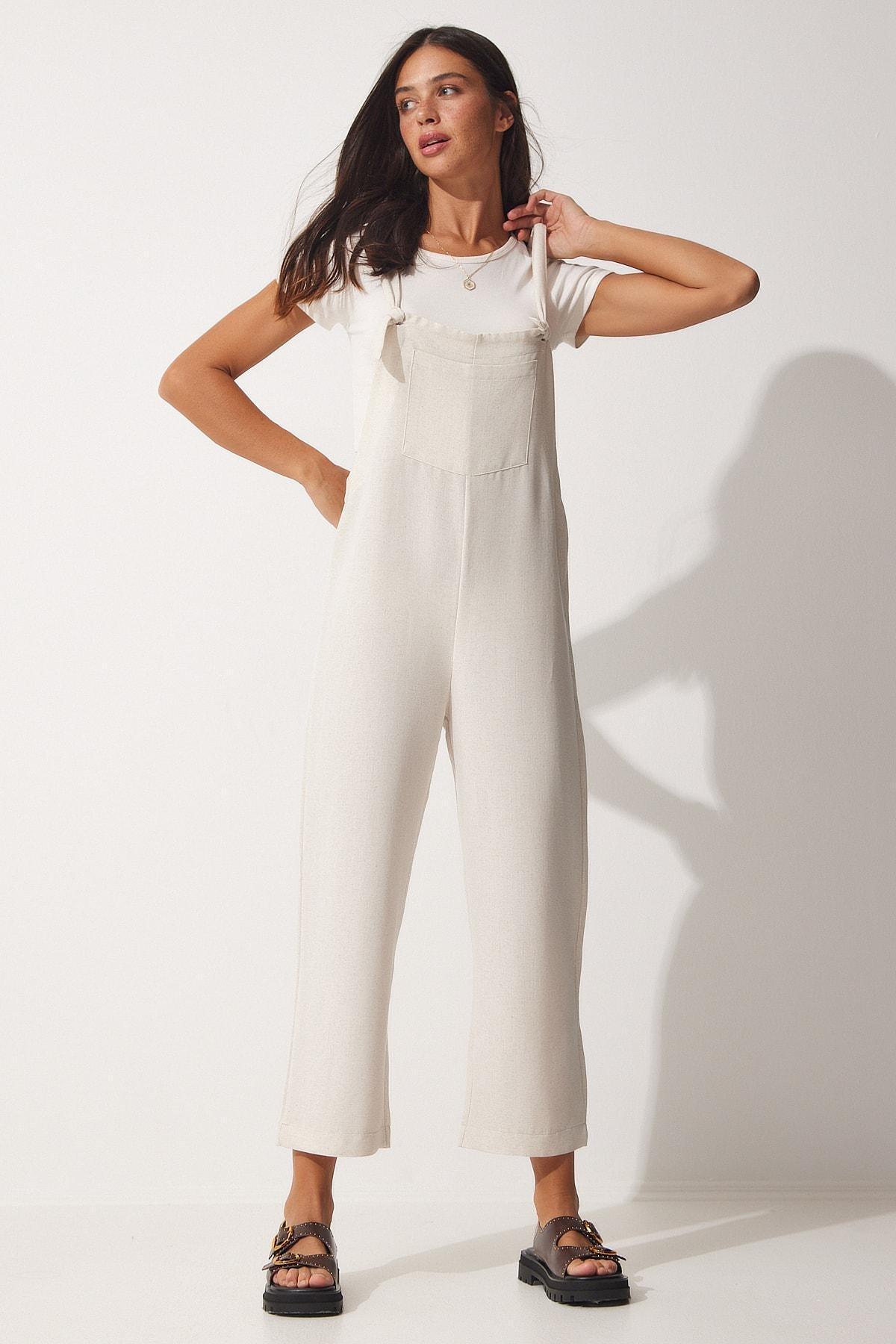 Beige Plain Jumpsuit, , large image number 0