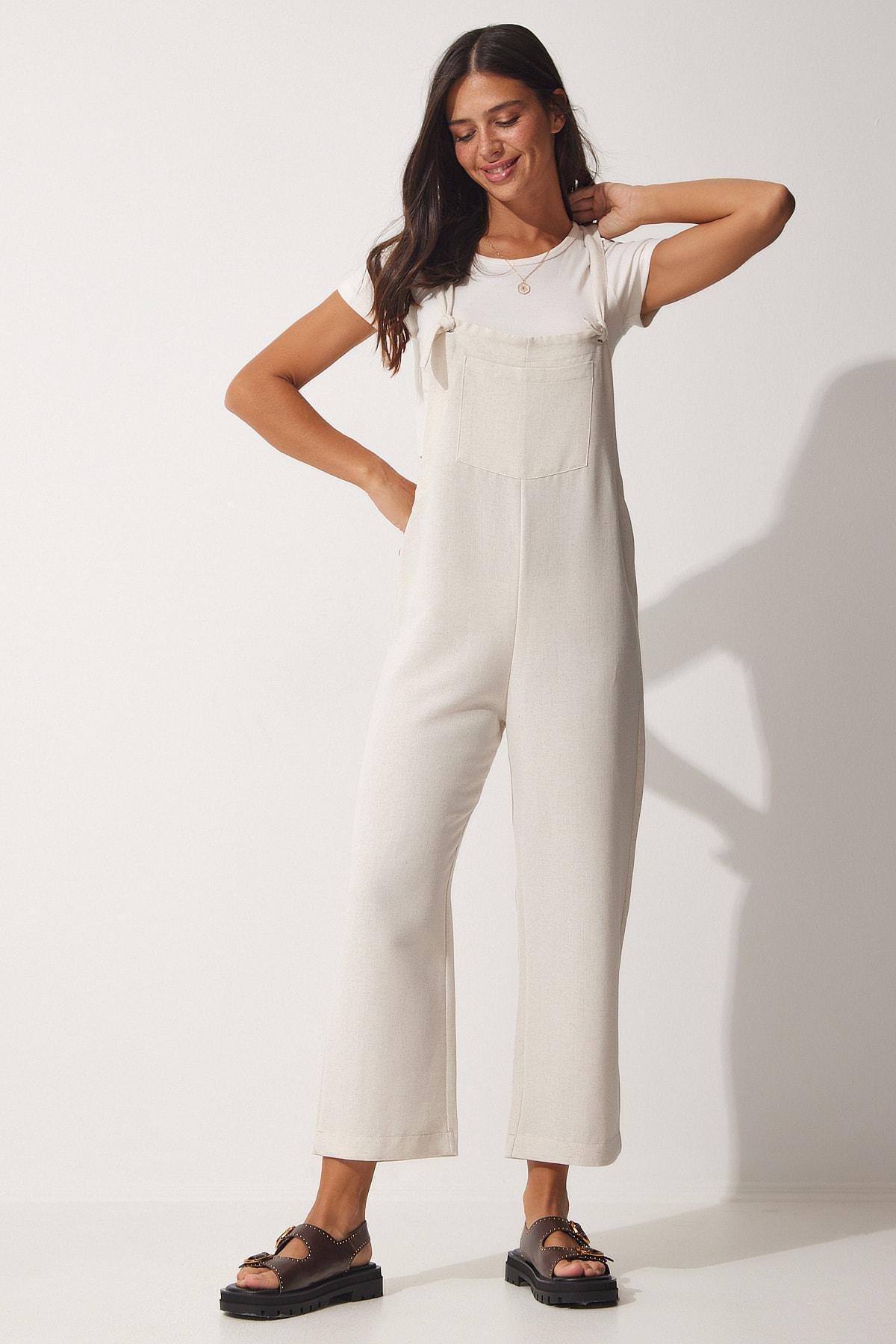 Beige Plain Jumpsuit, , large image number 1