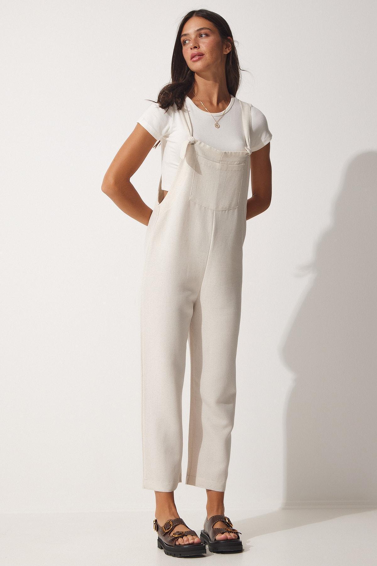 Beige Plain Jumpsuit, , large image number 2