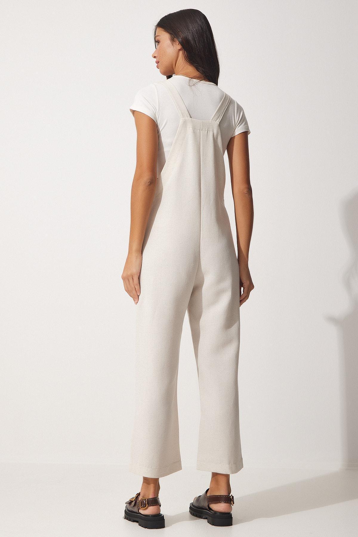 Beige Plain Jumpsuit, , large image number 4