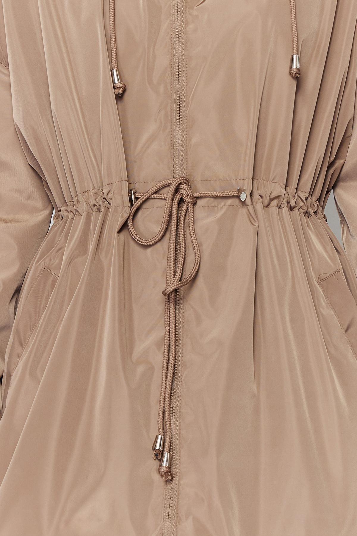Beige Oversize Hooded Raincoat, , large image number 6