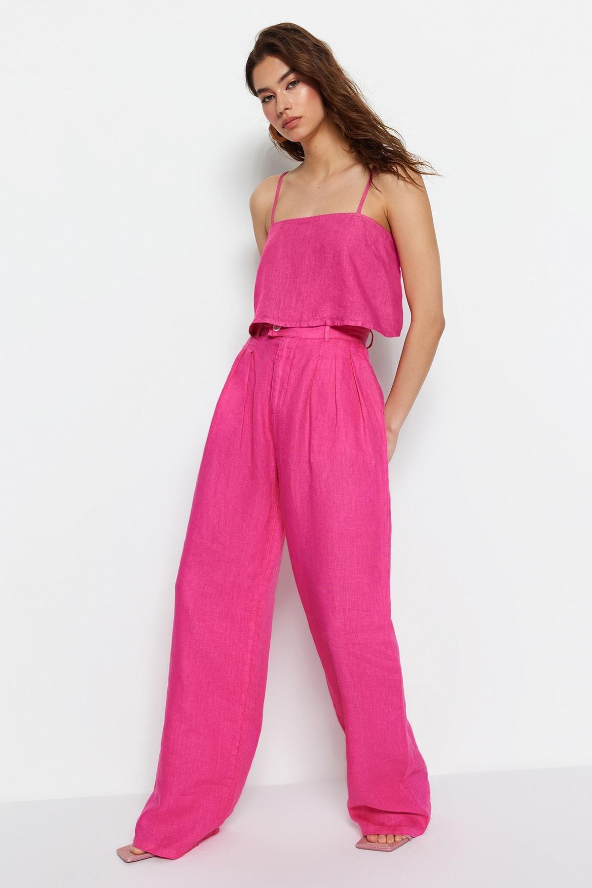 Pink Wide Leg Jeans, , large image number 0