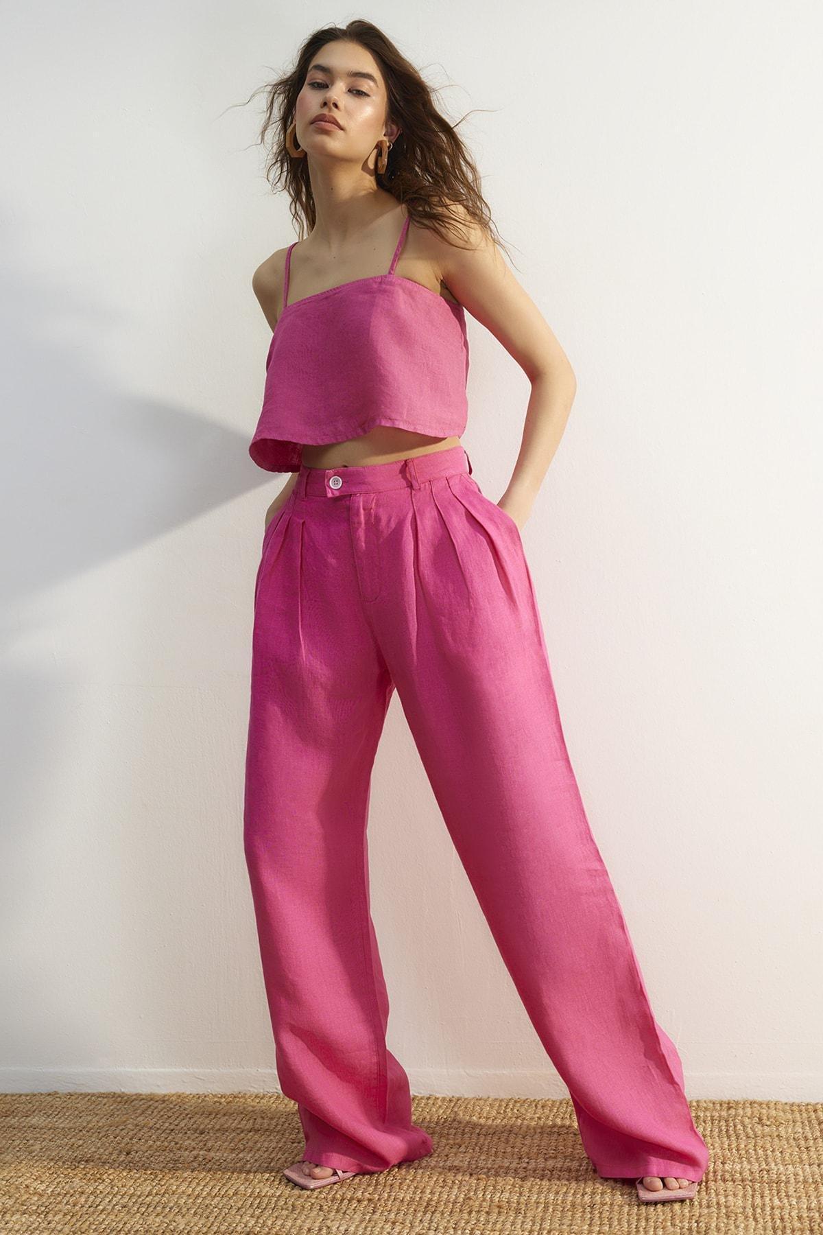 Pink Wide Leg Jeans, , large image number 1