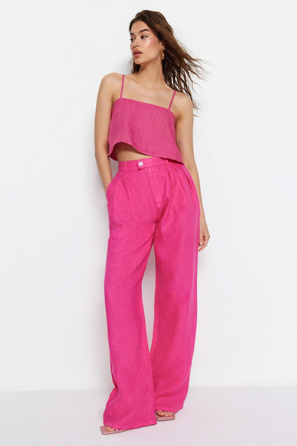 Pink Wide Leg Jeans, , large image number 2
