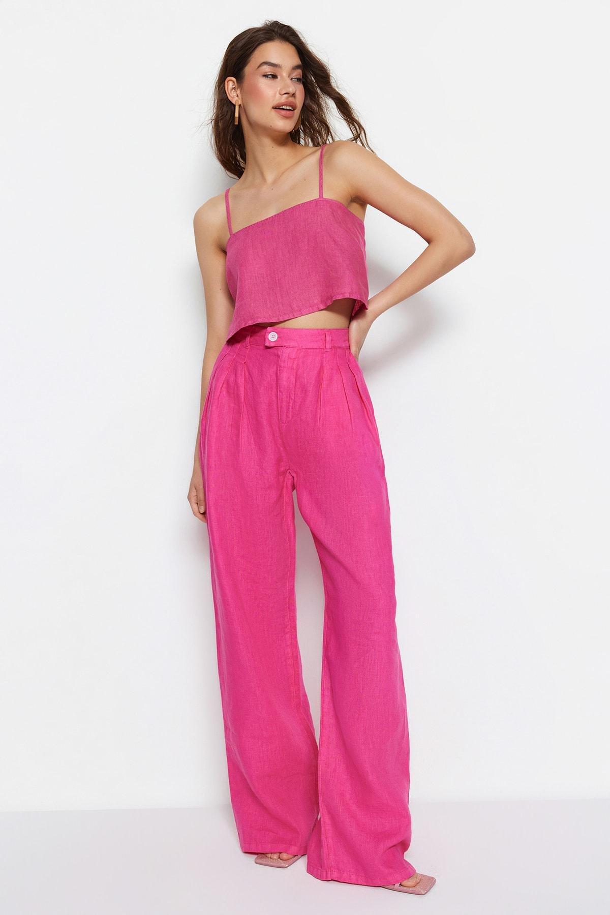 Pink Wide Leg Jeans, , large image number 3