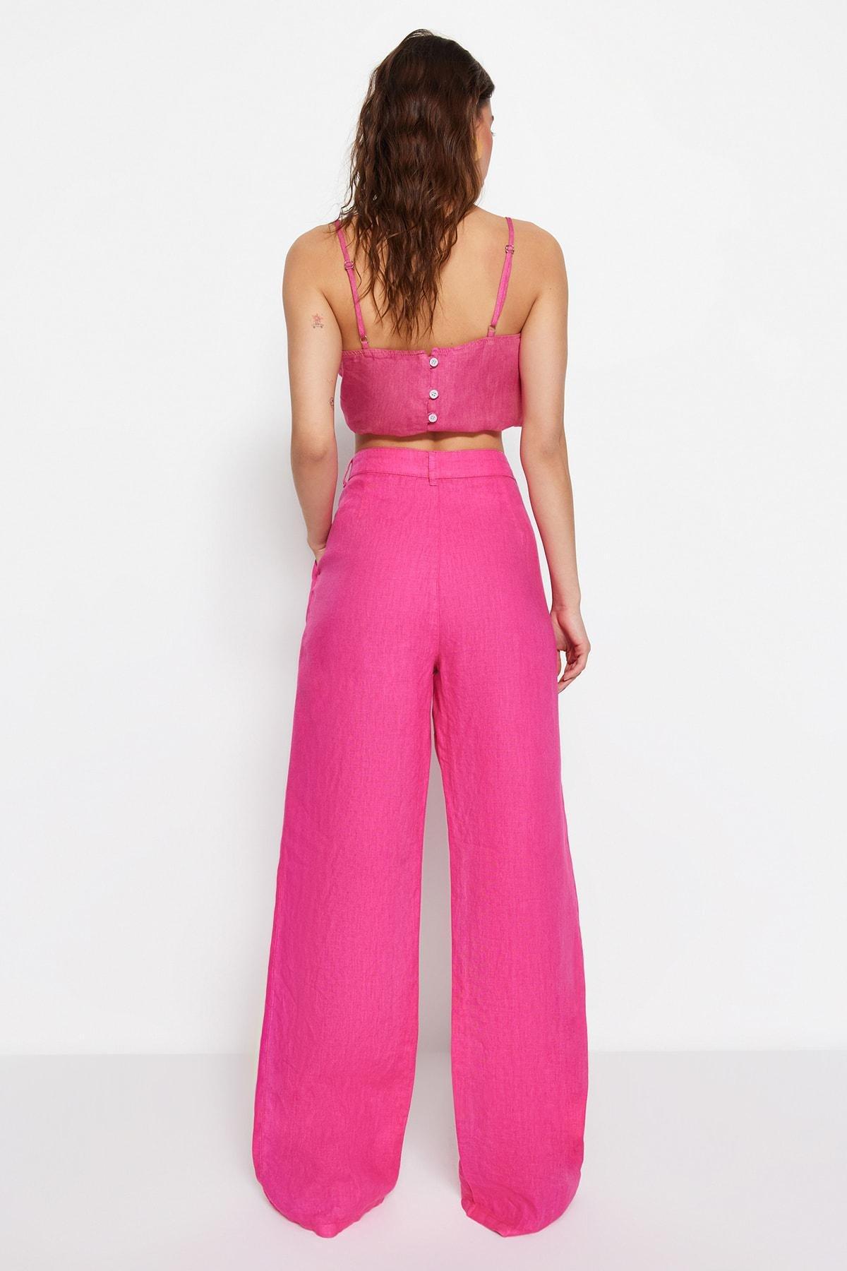 Pink Wide Leg Jeans, , large image number 7