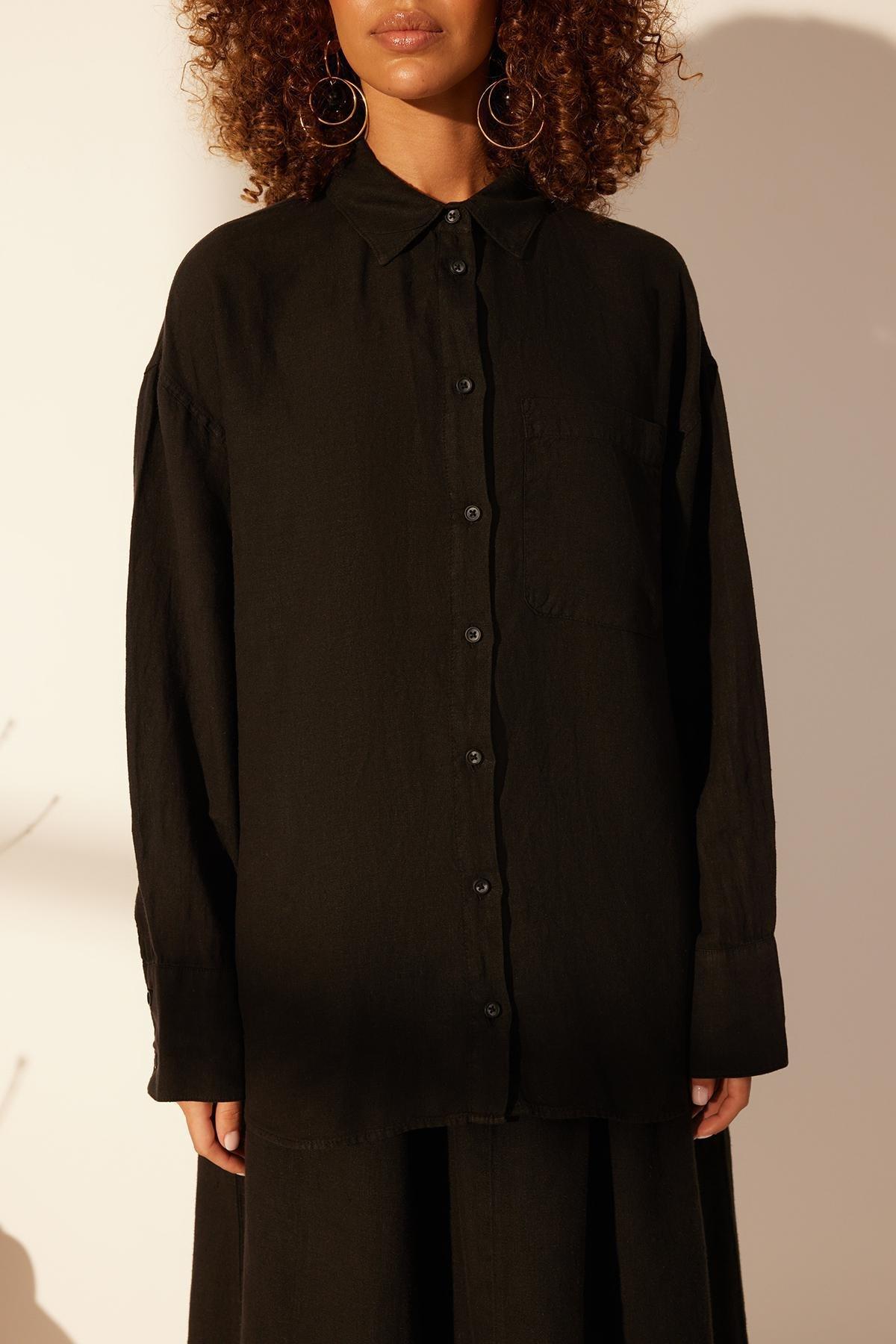 Black Oversized Shirt, , large image number 2