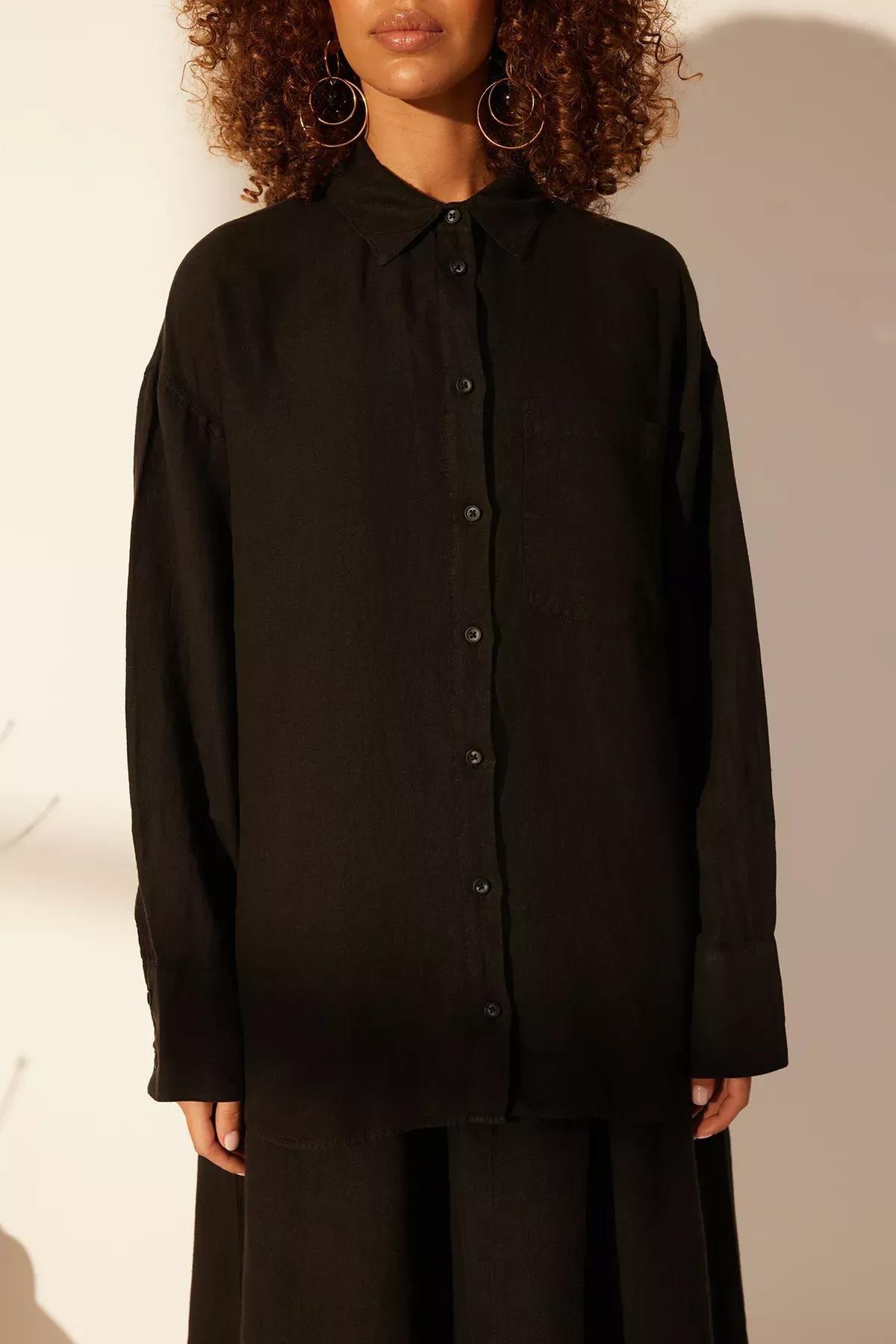Black Oversized Shirt, C101_5720, large image number 3
