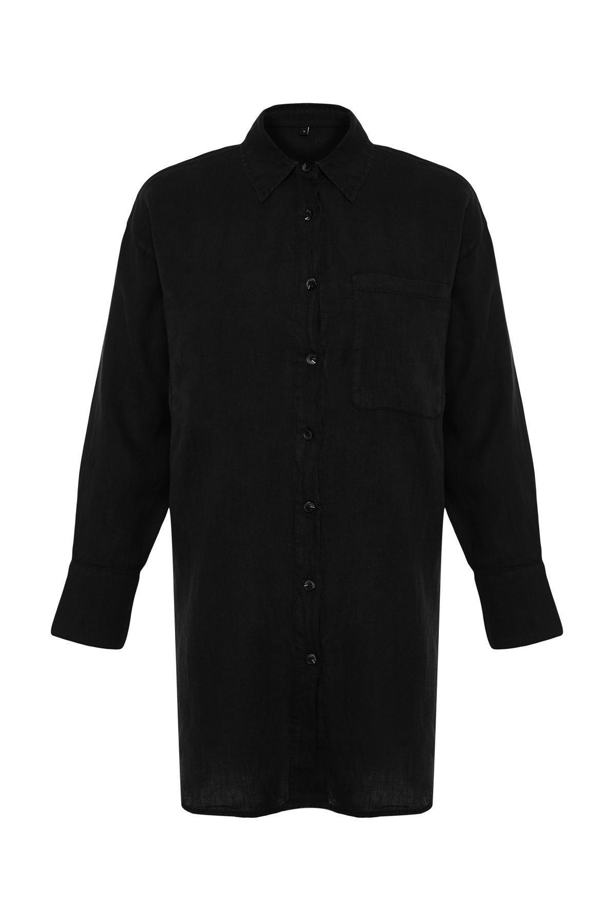 Black Oversized Shirt, , large image number 5