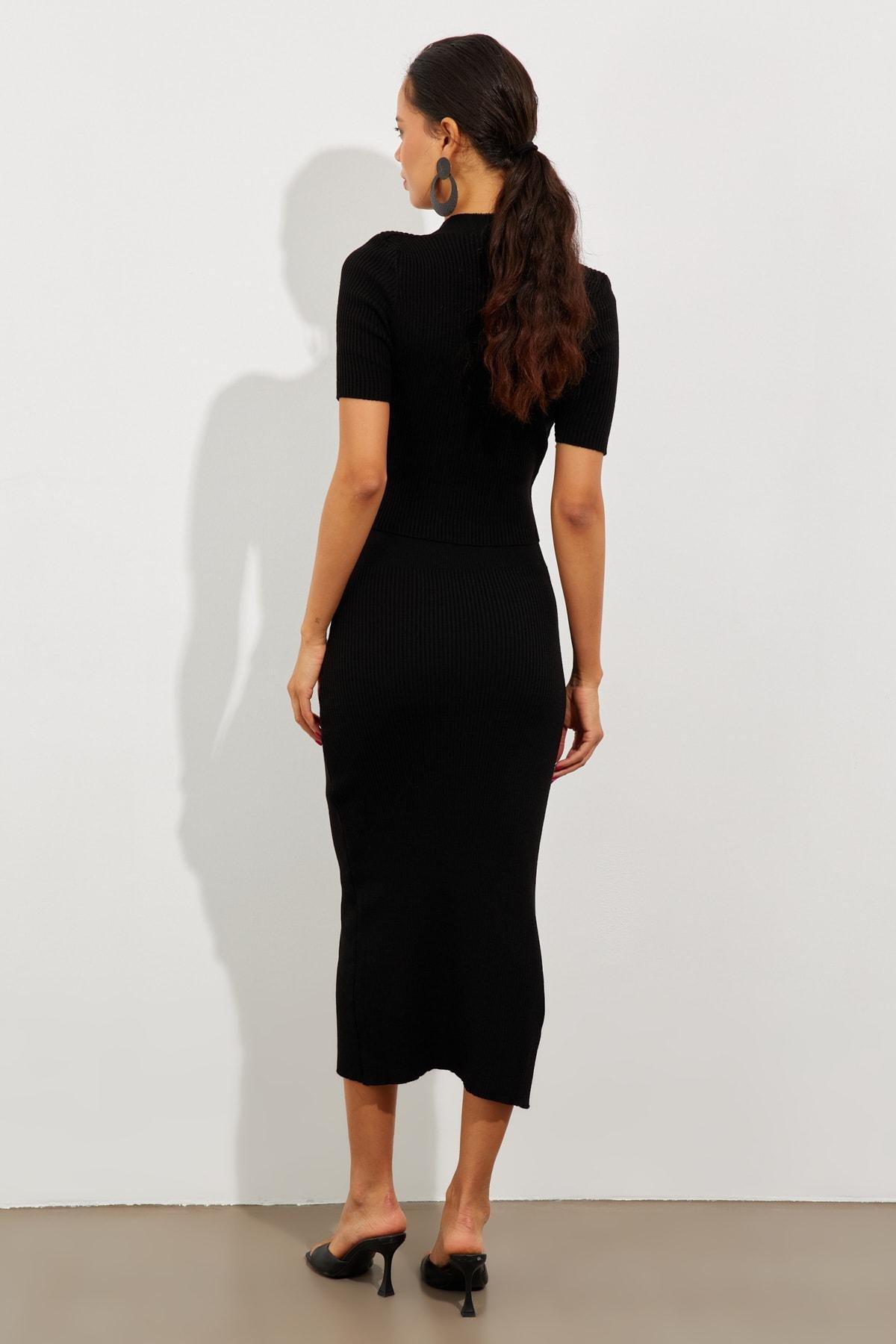 Black Skirt Knitwear Co-Ord Set, BLACK, large image number 5