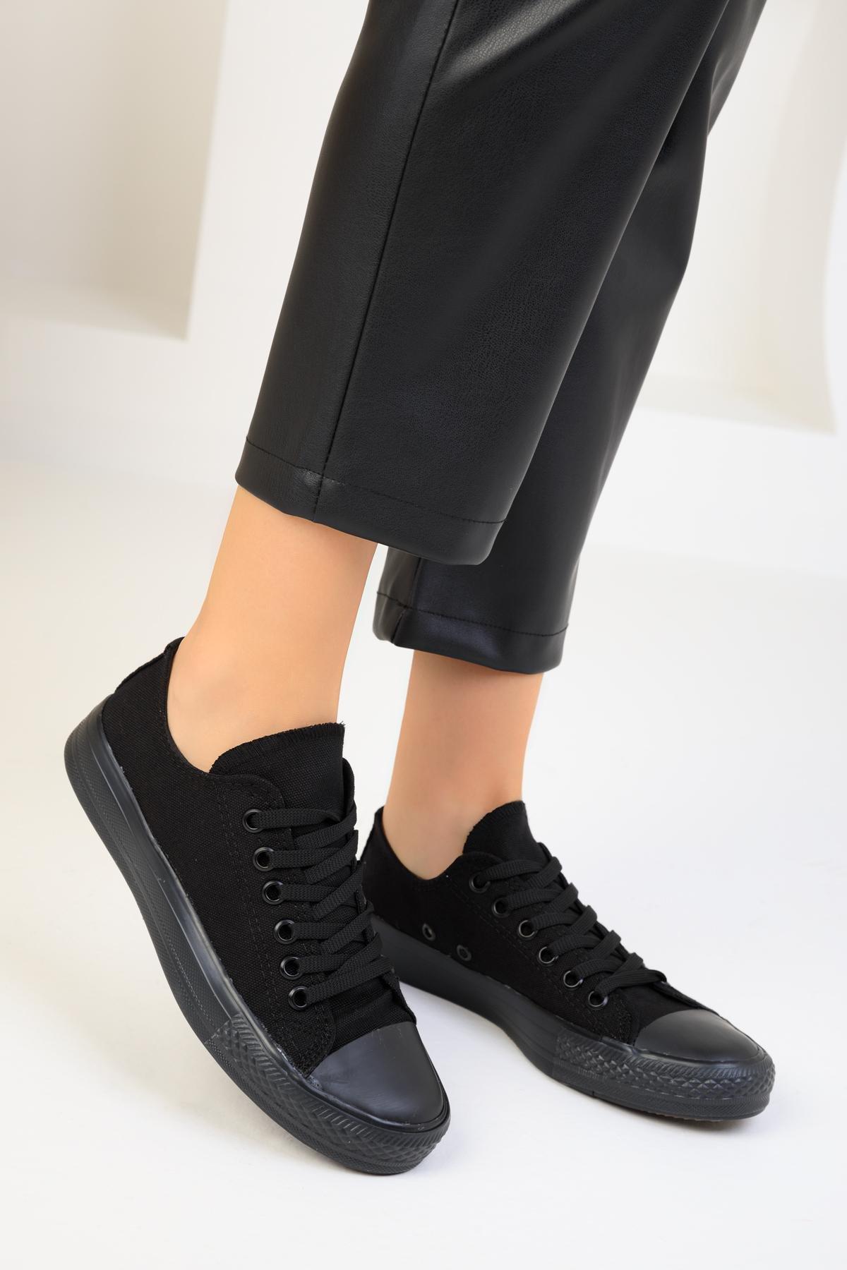 Black Canvas Sneakers, , large image number 1