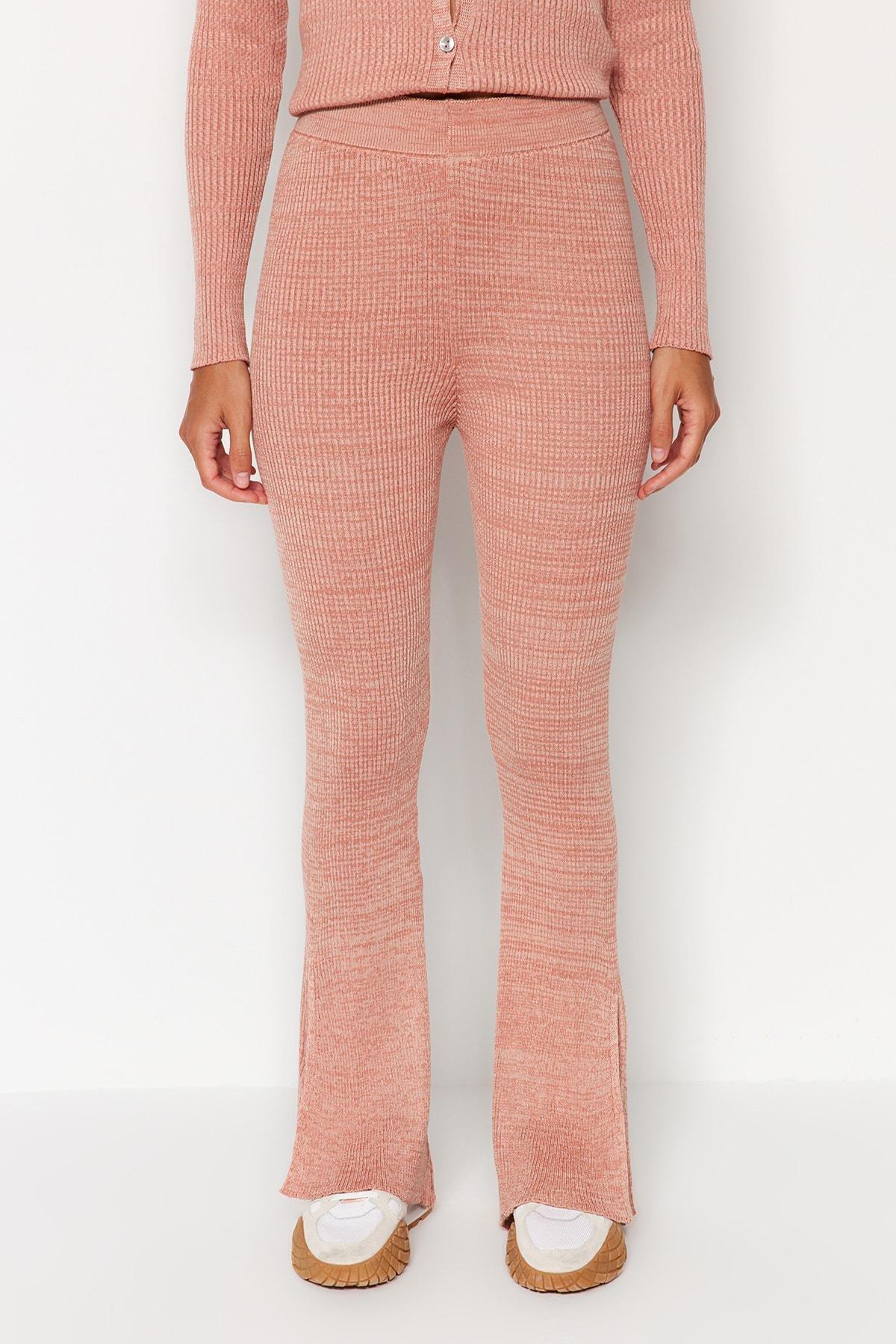Pink Flare Leg Sweater Trousers, , large image number 2