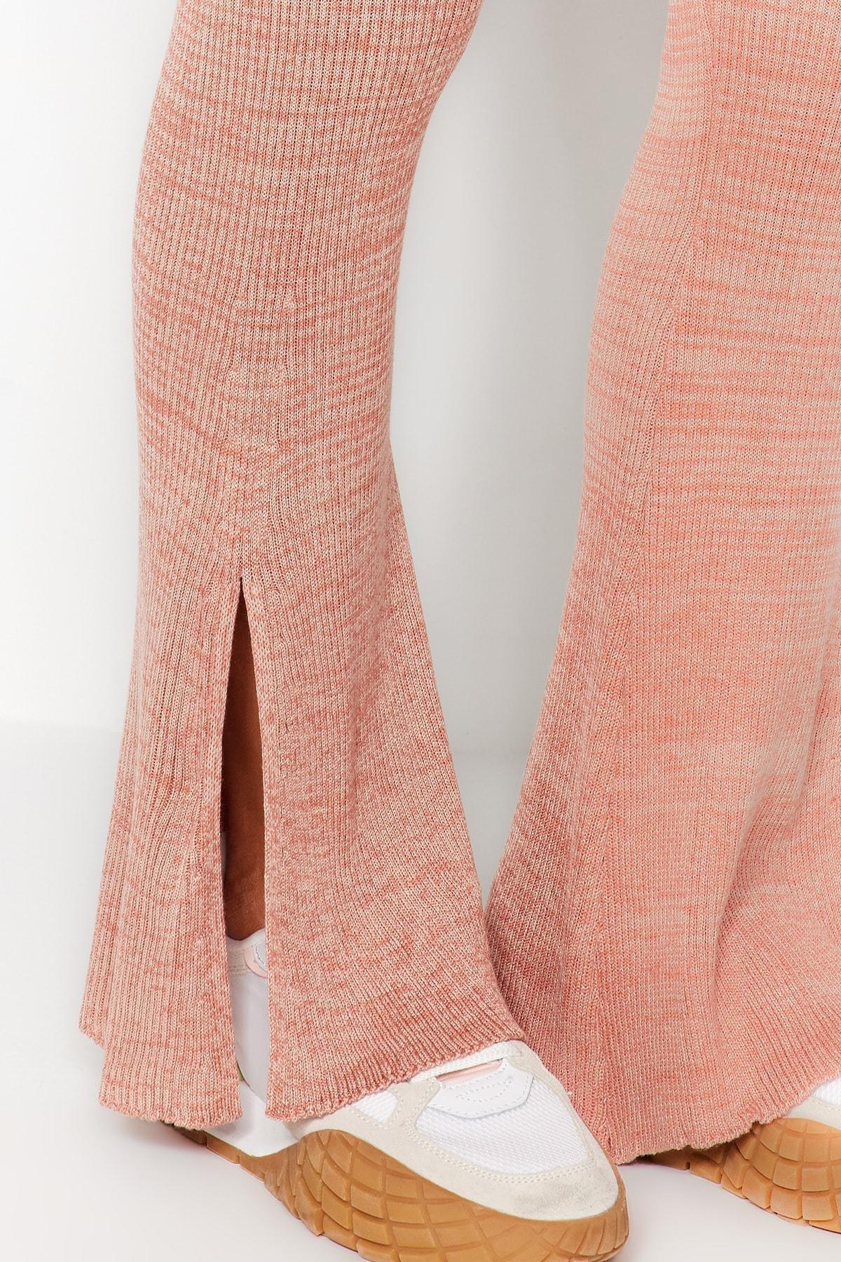 Pink Flare Leg Sweater Trousers, , large image number 3