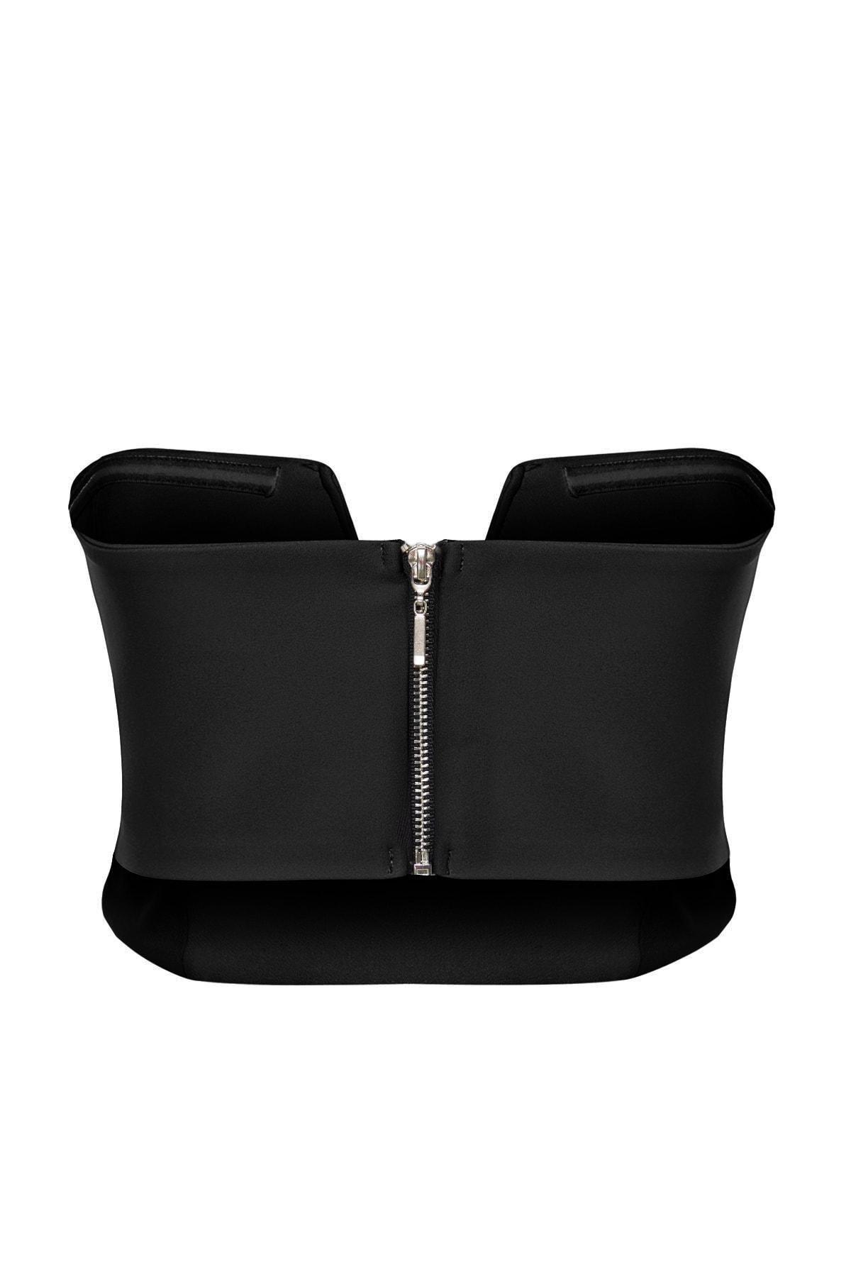 Black Plain Crop Top, , large image number 7