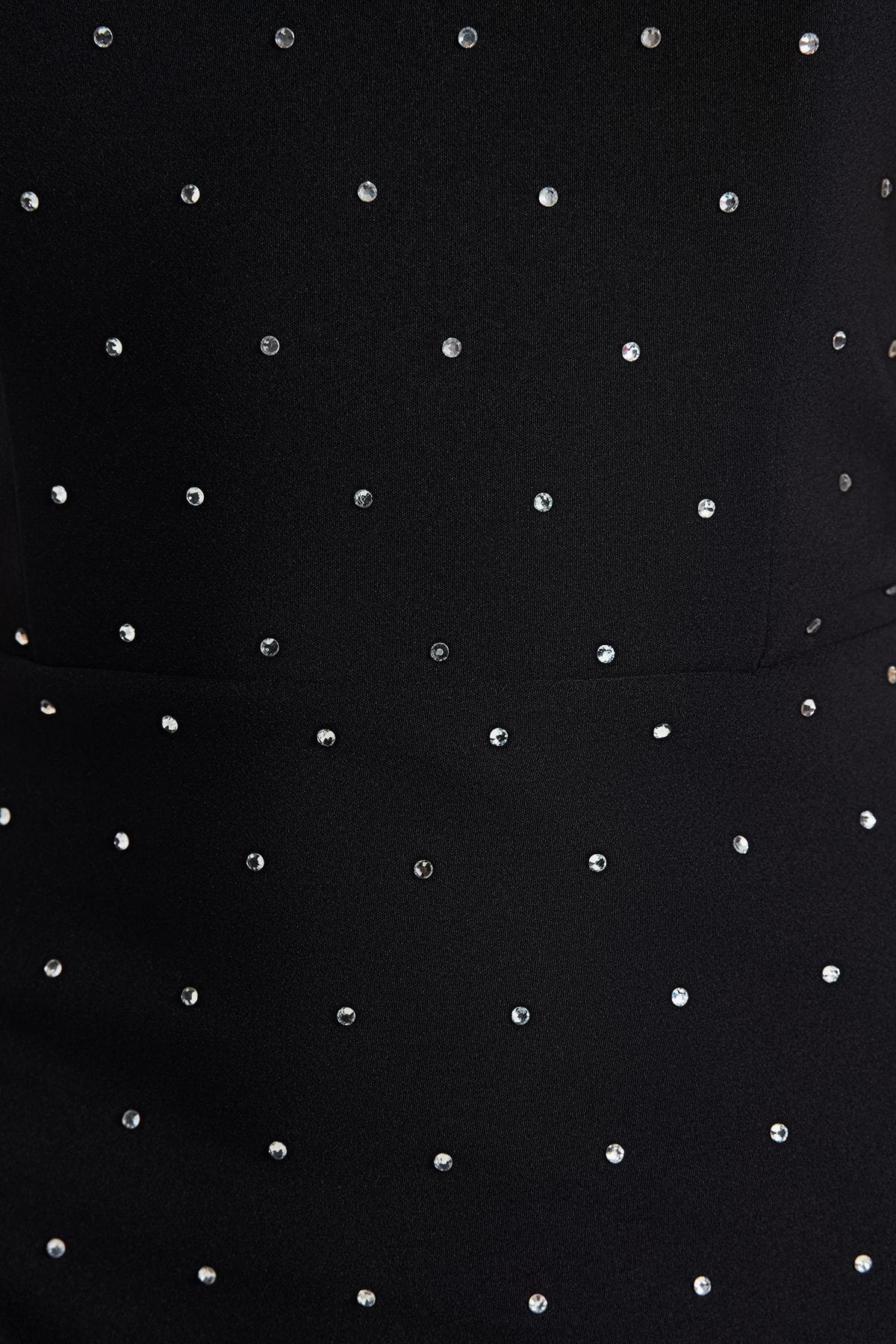 Black Strapless Shift Dress, , large image number 4