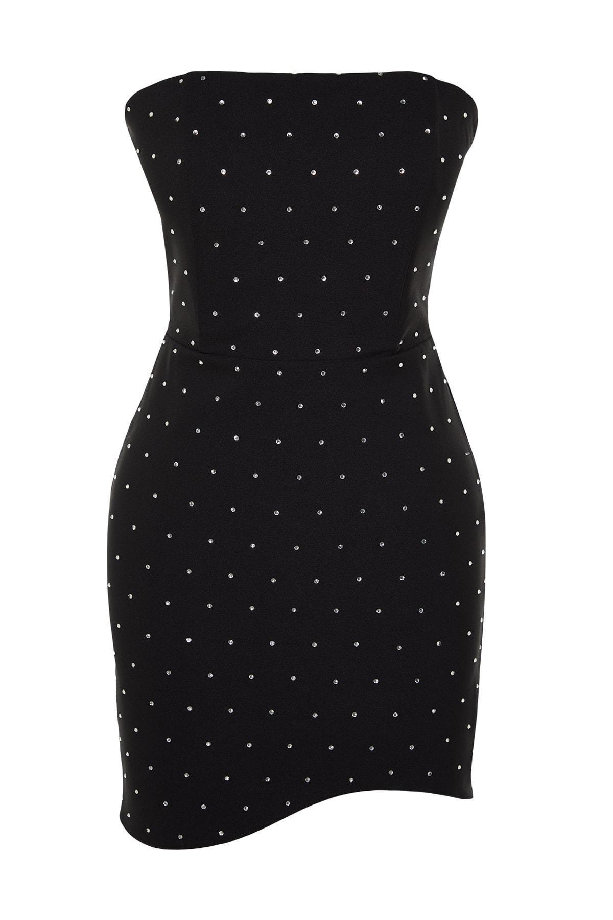 Black Strapless Shift Dress, , large image number 5