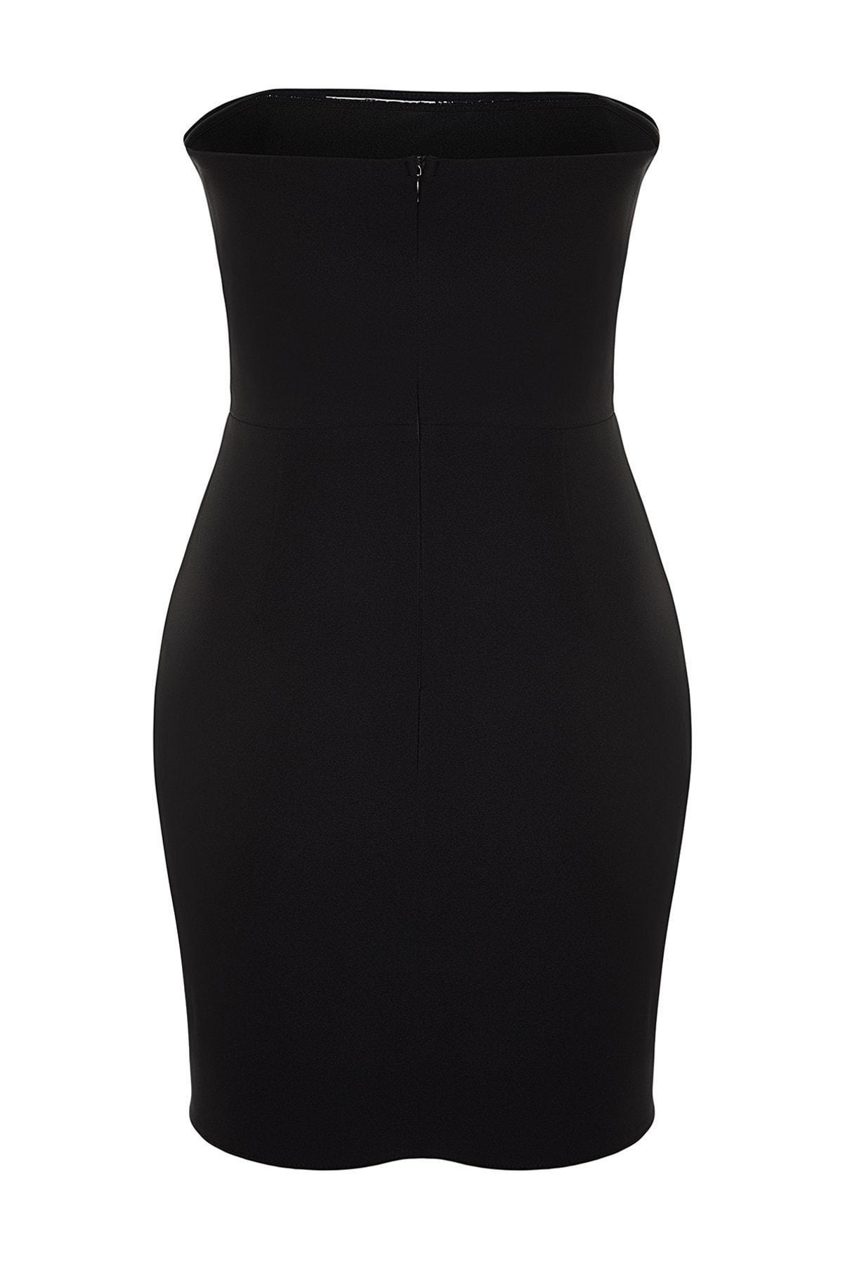 Black Strapless Shift Dress, , large image number 7