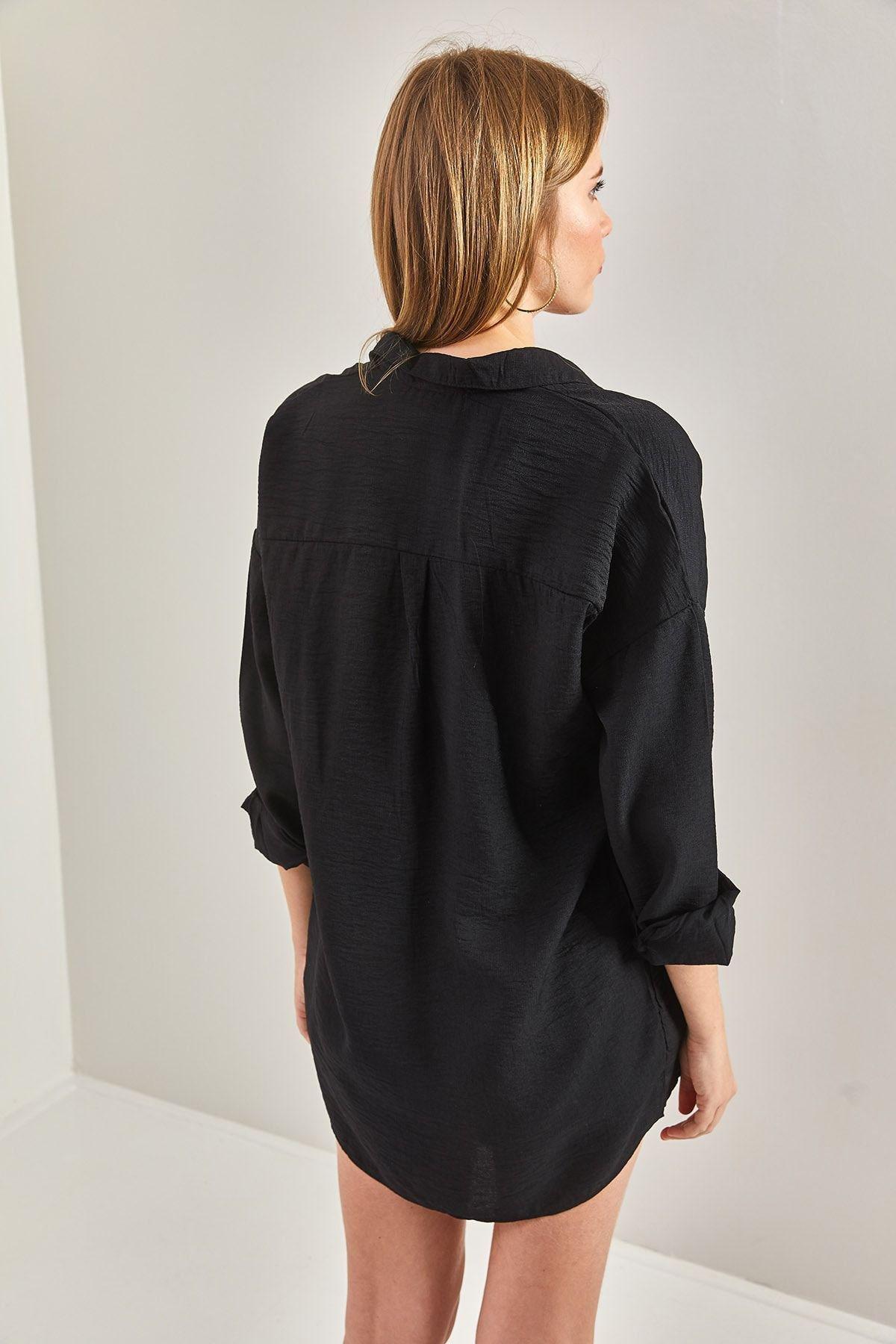 Black Stamp Palette Embroidered Linen Ayrobin Shirt, , large image number 1