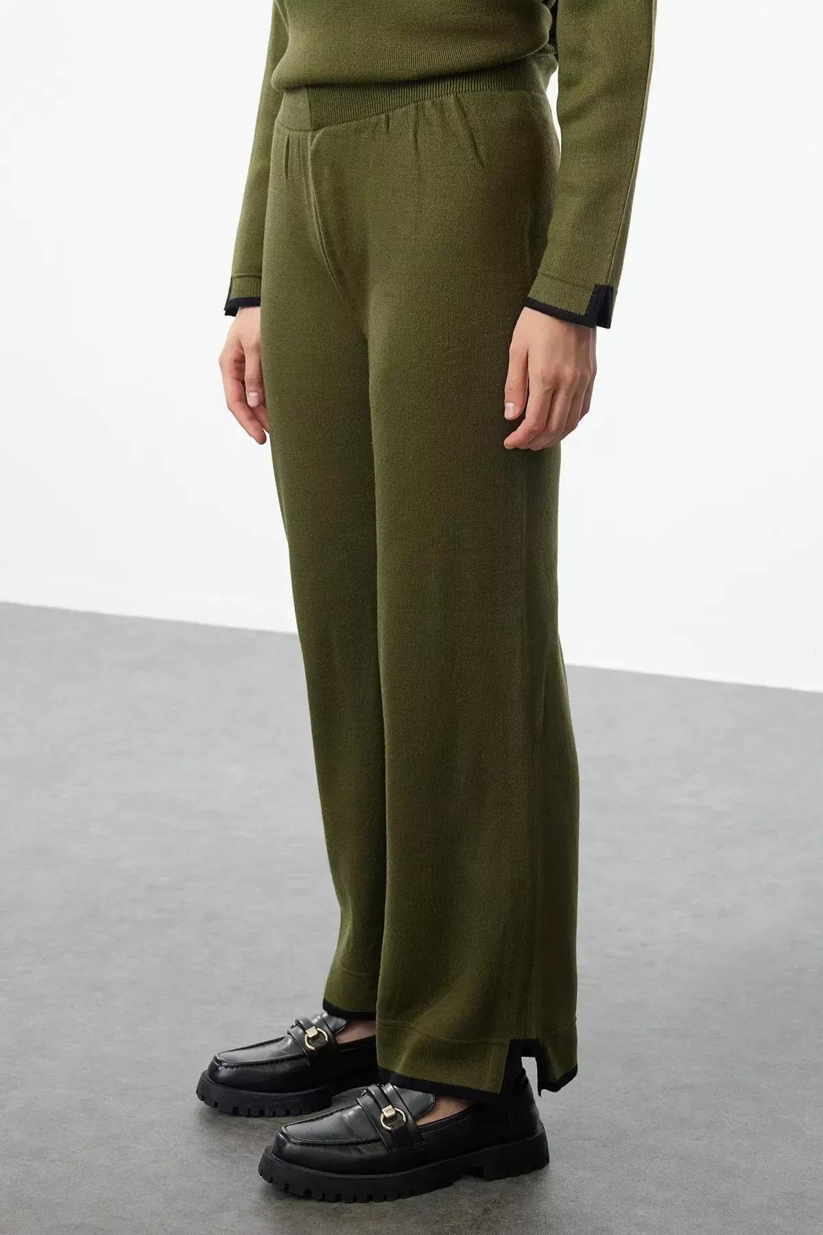 طقم متناسق مُحاك بقصة واسعة، كاكي, Khaki, large image number 3