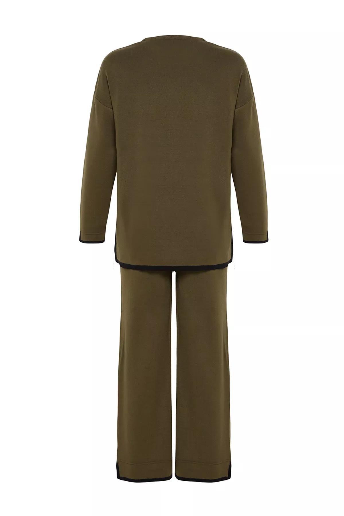 طقم متناسق مُحاك بقصة واسعة، كاكي, Khaki, large image number 5