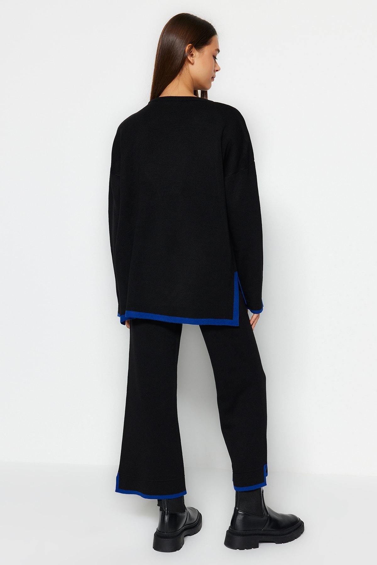 Black Oversized Knitted Top, , large image number 5