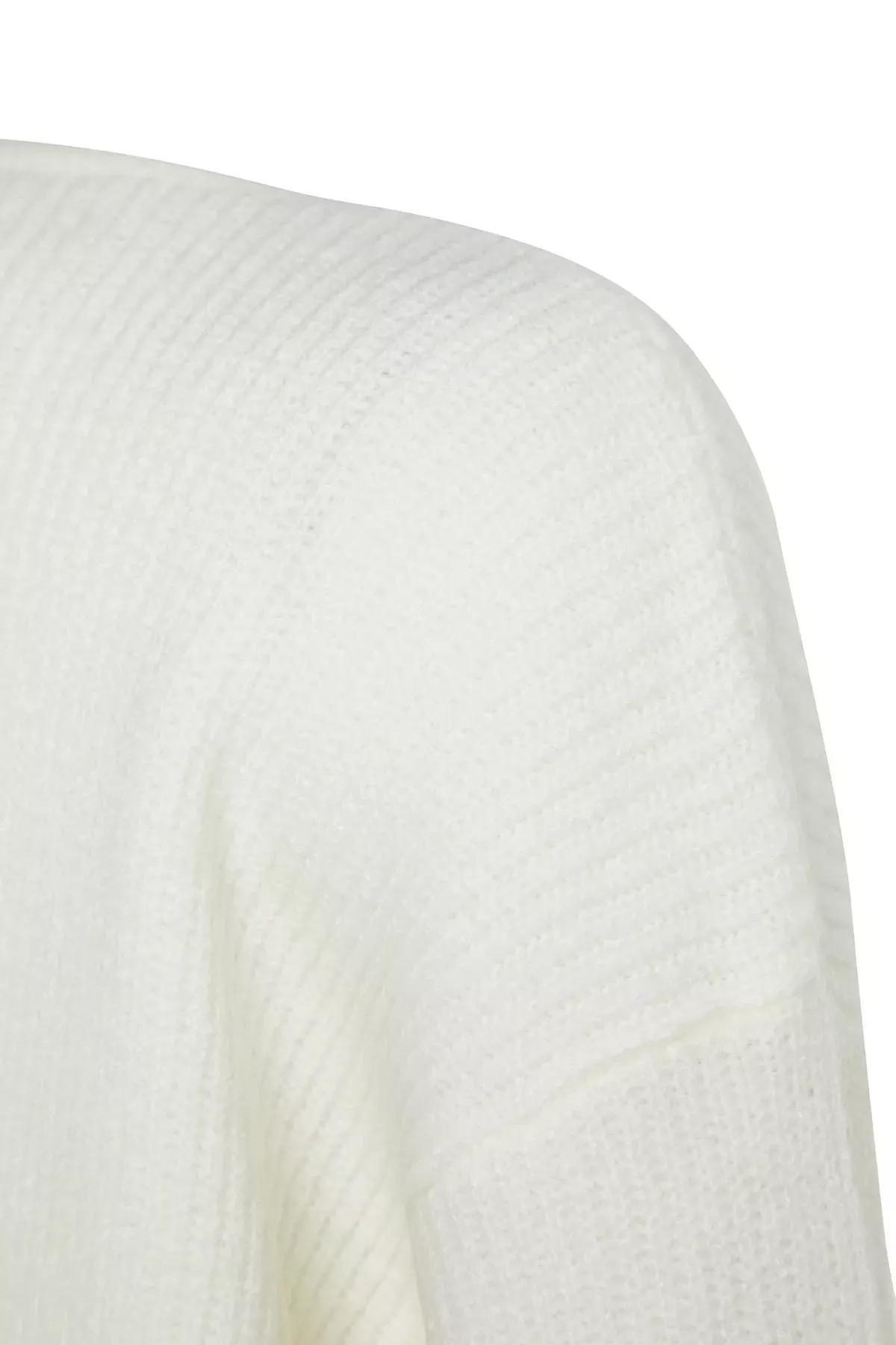 Cream Off-Shoulder Cardigan, , large image number 7