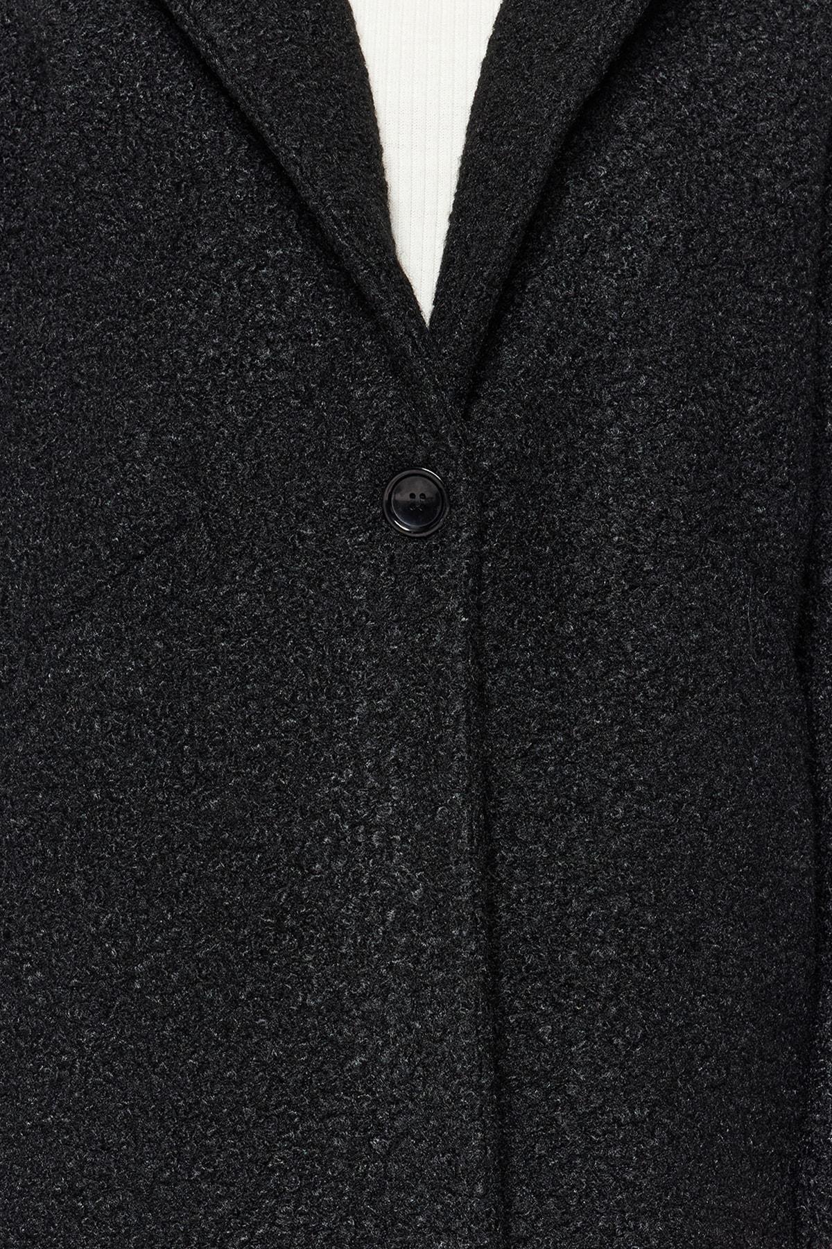 Black Boucle Coat, , large image number 2
