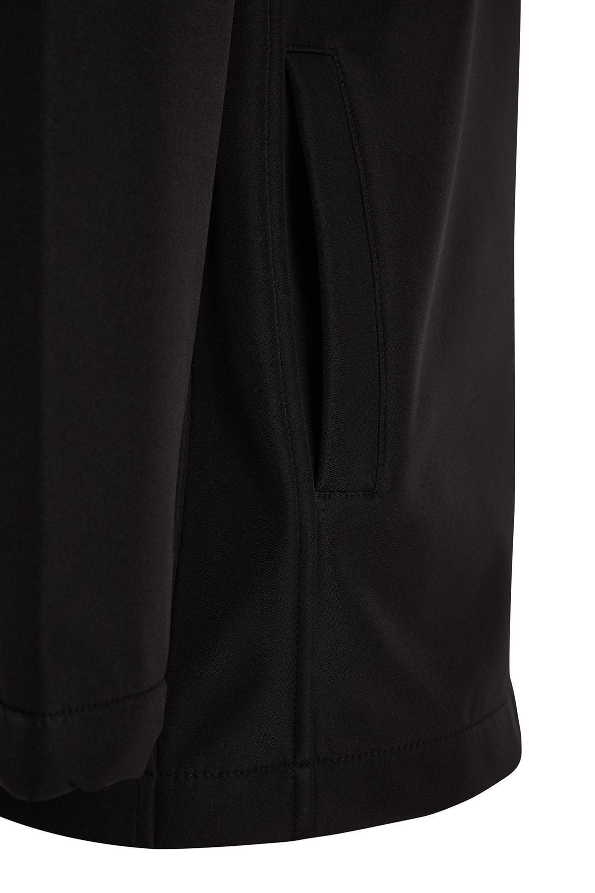 Black Hooded Outdoor Softshell Parka Coat, , large image number 7