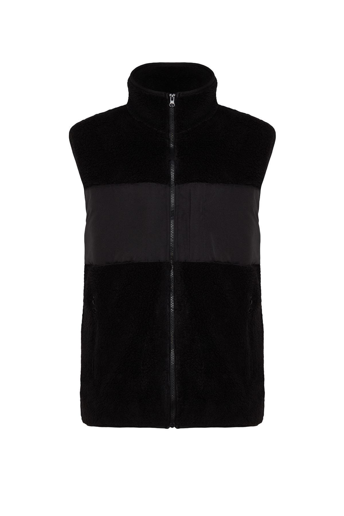 Black Colour Block Vest, , large image number 5