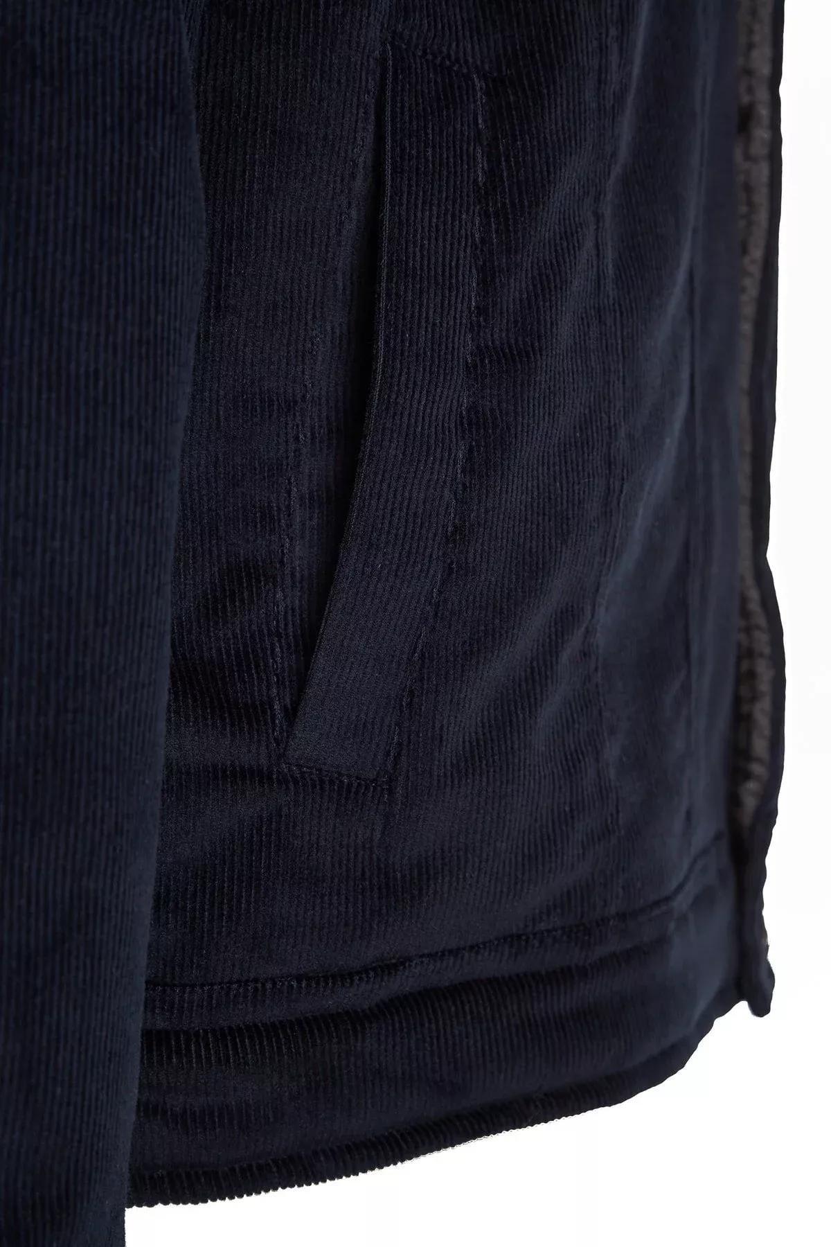 Navy Plush Velvet Winter Coat, Unisex, Navy blue, large image number 8