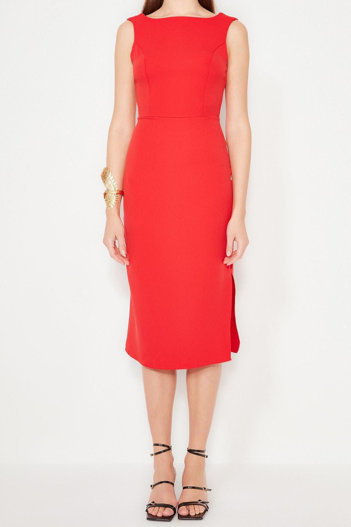 Red Bodycon Midi Dress, , large image number 3