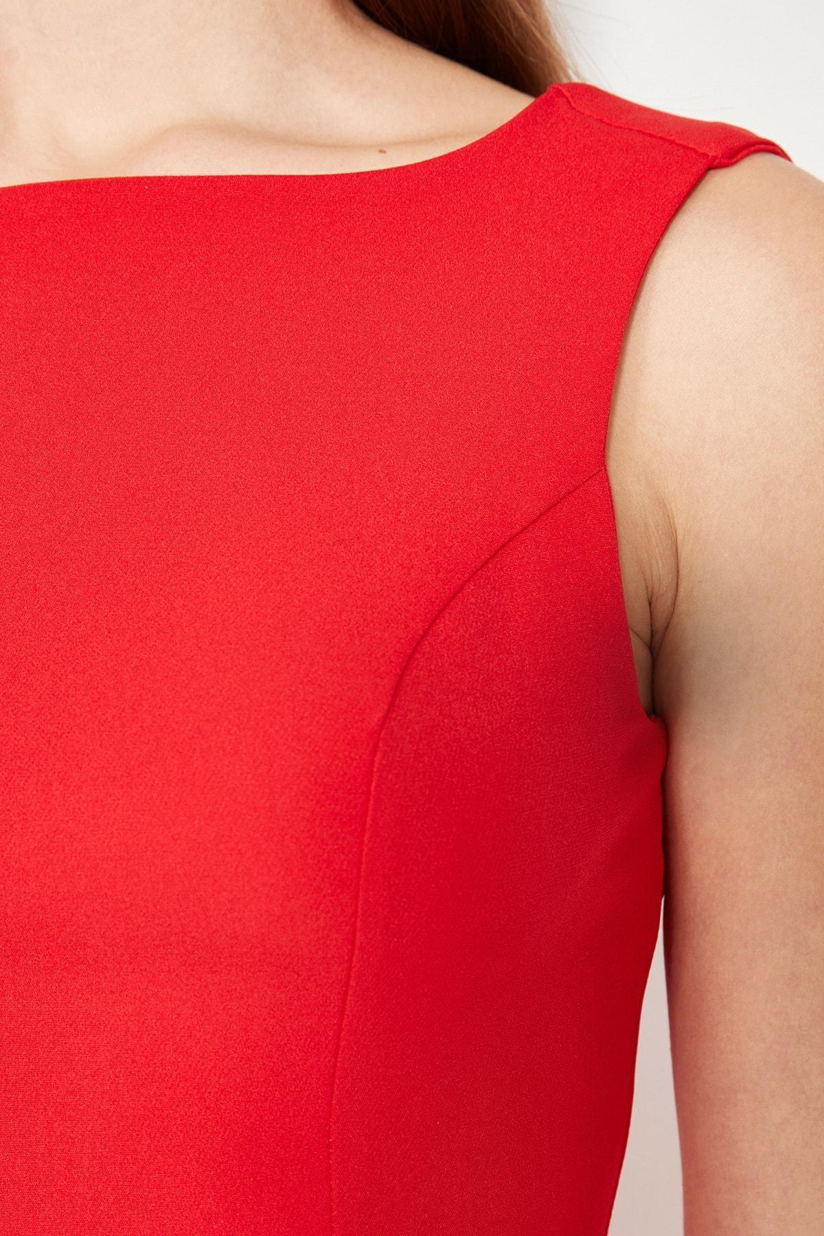 Red Bodycon Midi Dress, , large image number 4