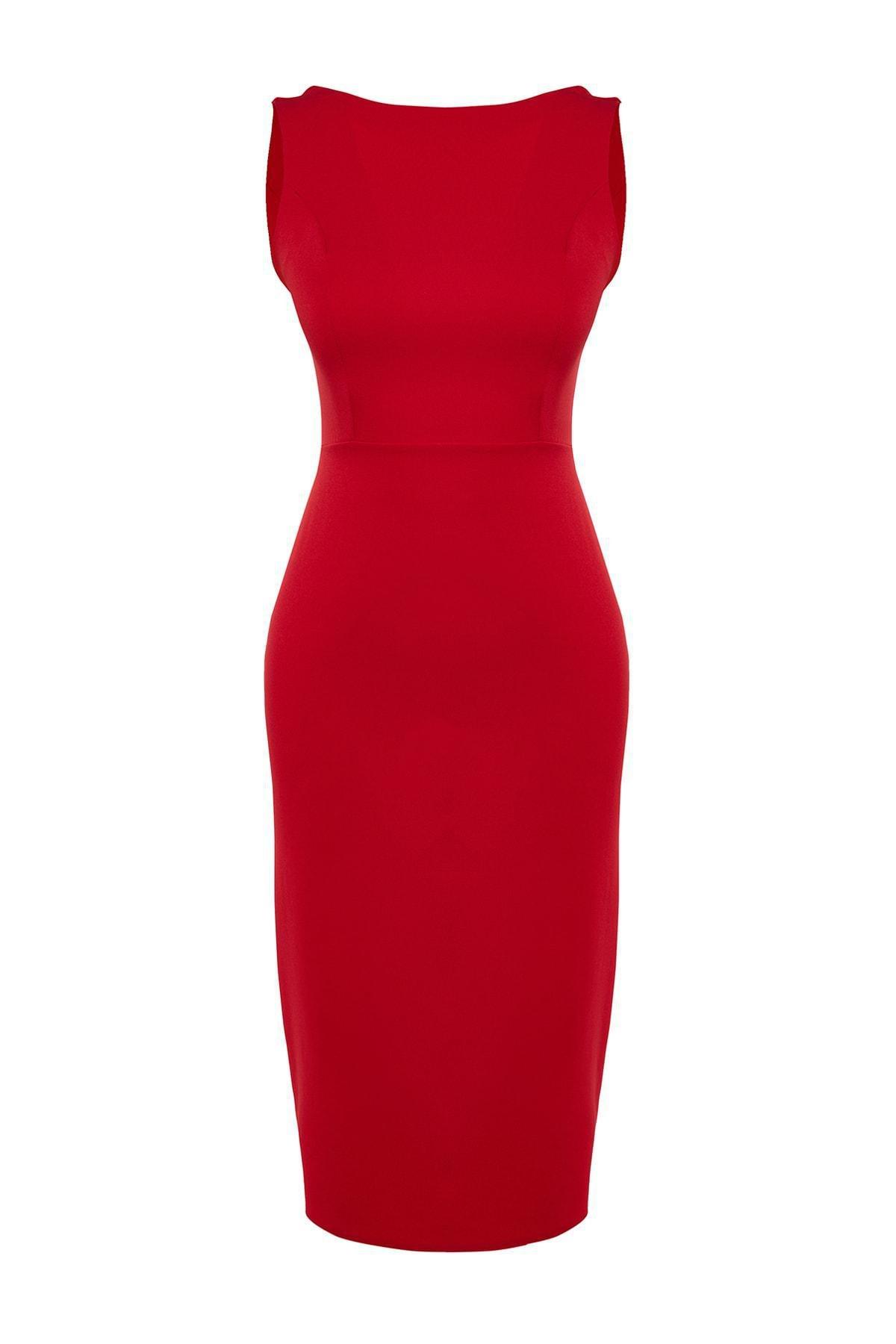 Red Bodycon Midi Dress, , large image number 7