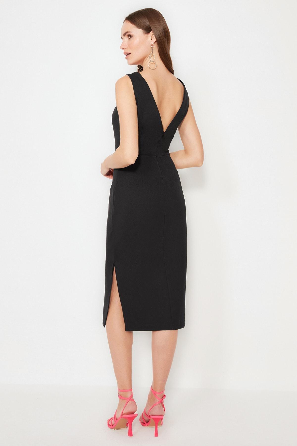 Trendyol - Black Bodycon Midi Dress