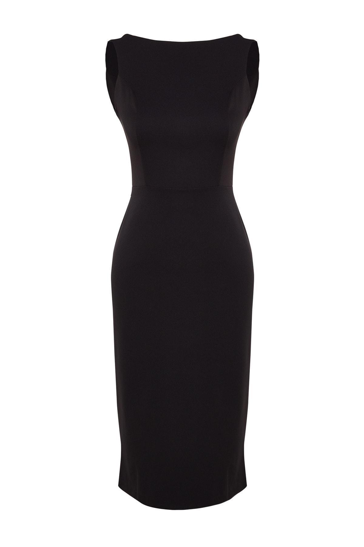 Trendyol - Black Bodycon Midi Dress