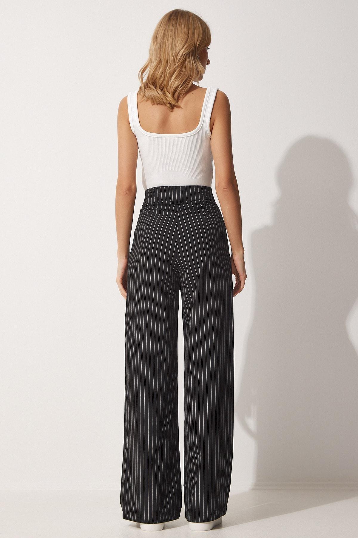 Black Pleated Wide Leg Pants, , large image number 4