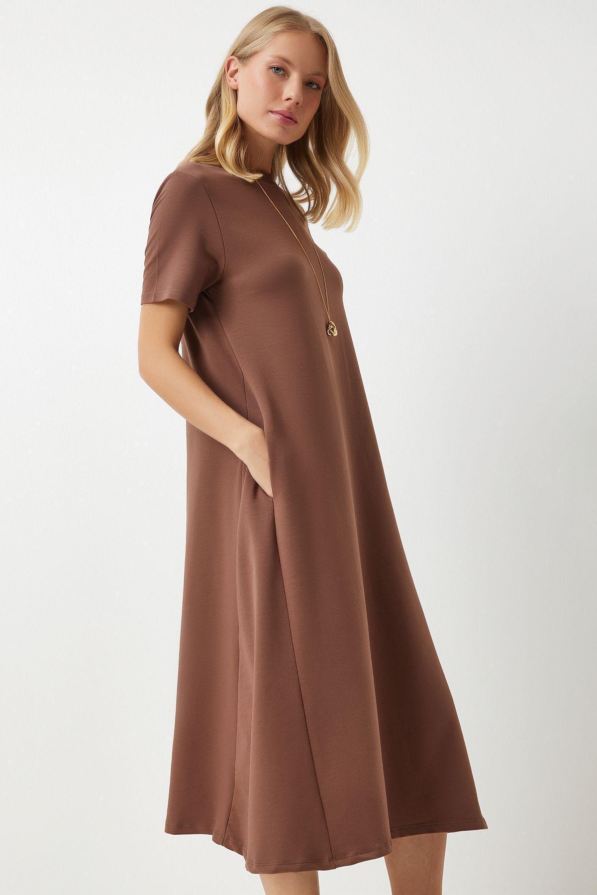 Brown Summer Combed Cotton Dress, , large image number 4