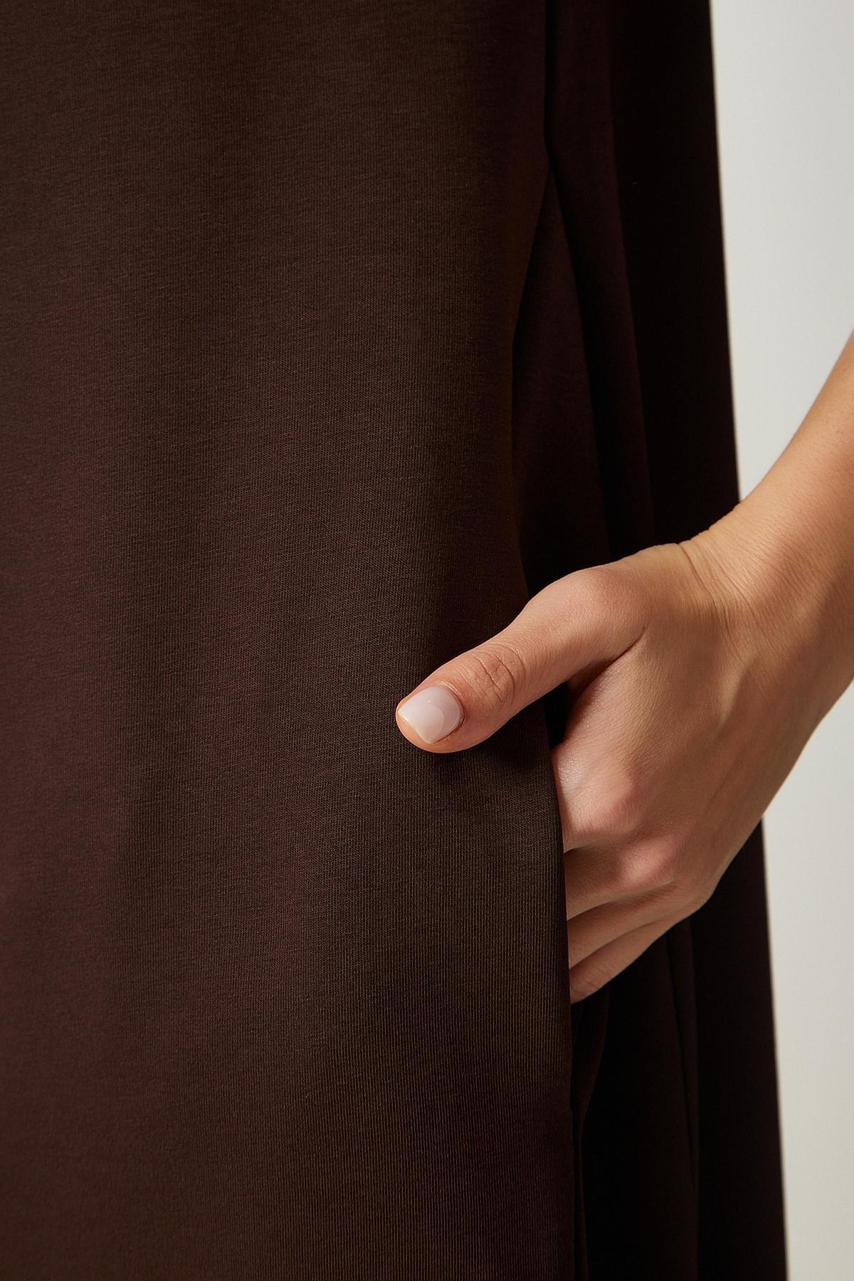 Brown Summer Combed Cotton Dress, , large image number 5