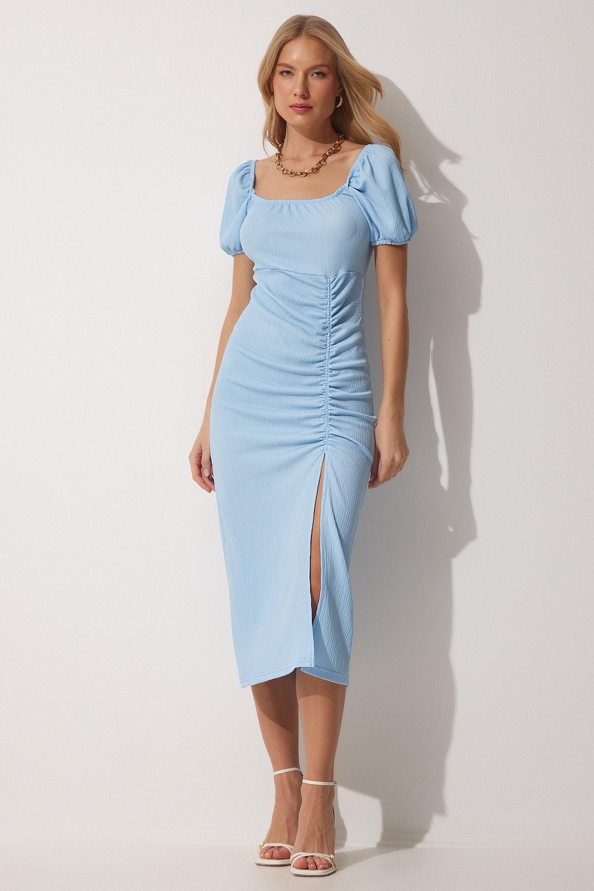Blue Wrap Dress, SKY BLUE, large image number 1