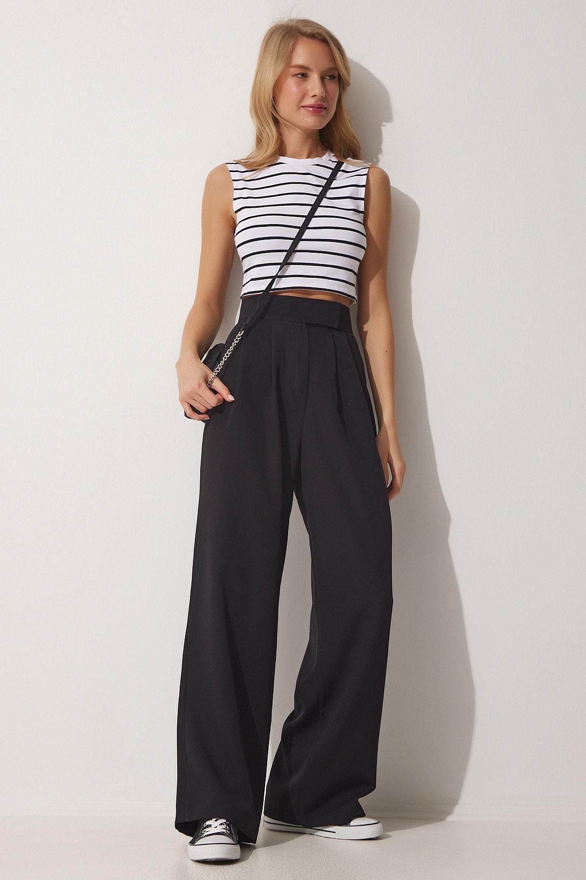 Black Relaxed Pants, , large image number 0