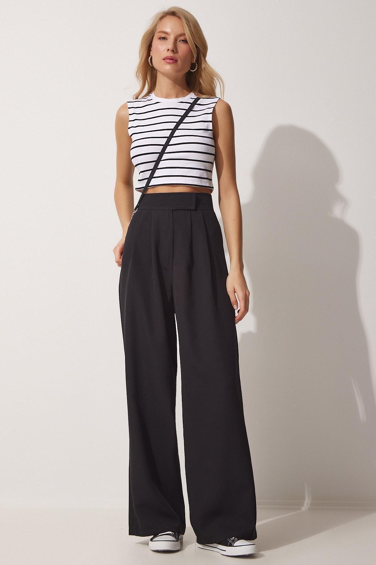 Black Relaxed Pants, , large image number 1