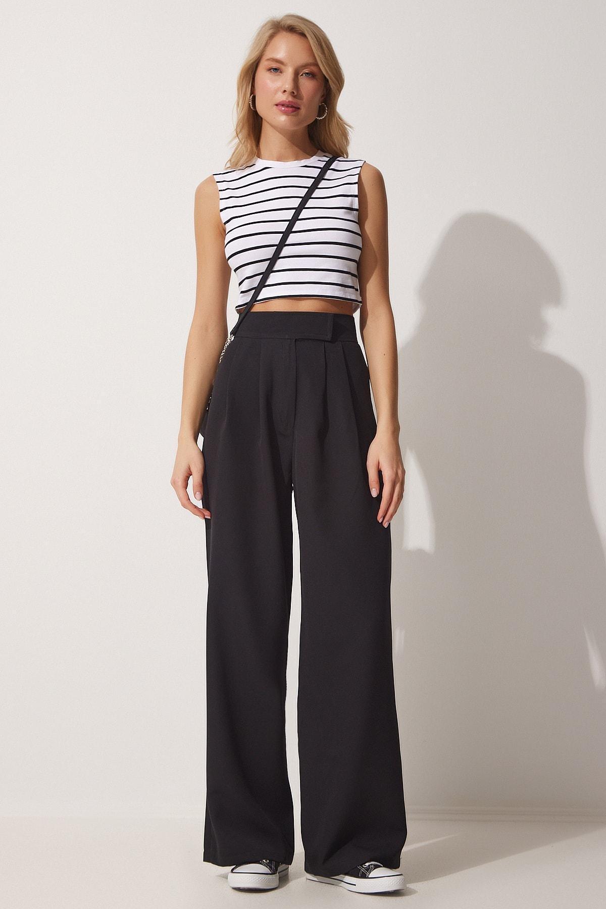 Black Relaxed Pants, , large image number 2