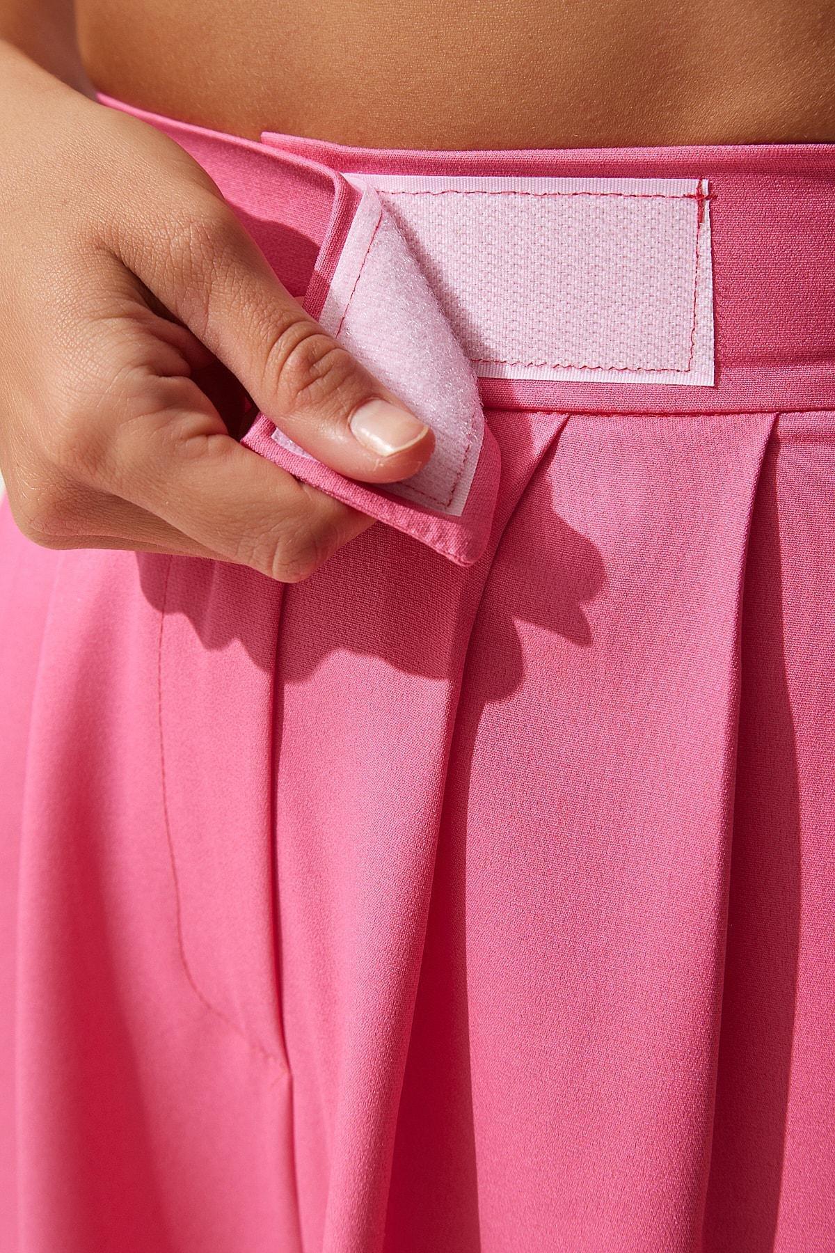 بنطال فضفاض بخصر مرن، وردي, Pink, large image number 3