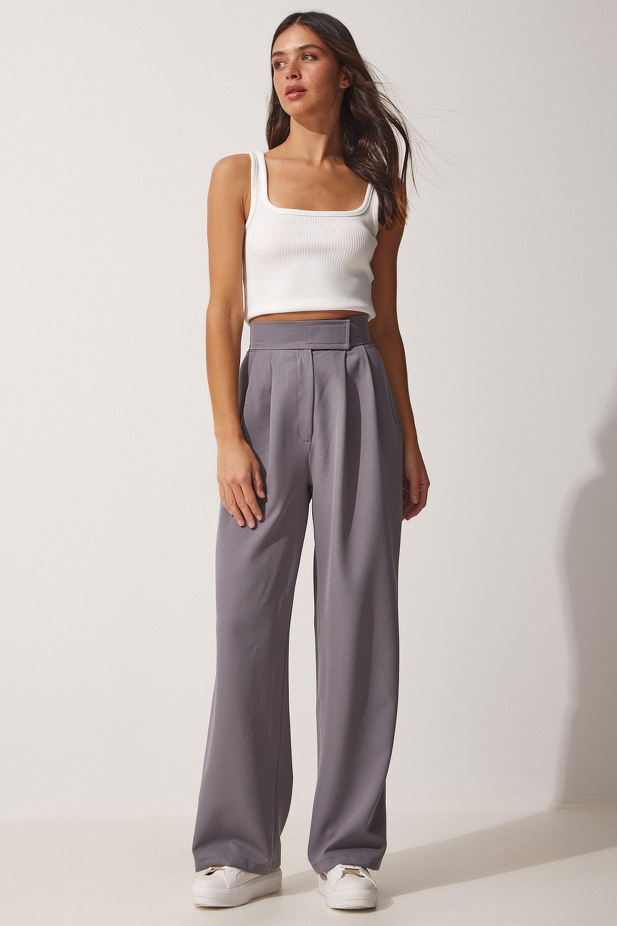 Grey Relaxed Pants, , large image number 0