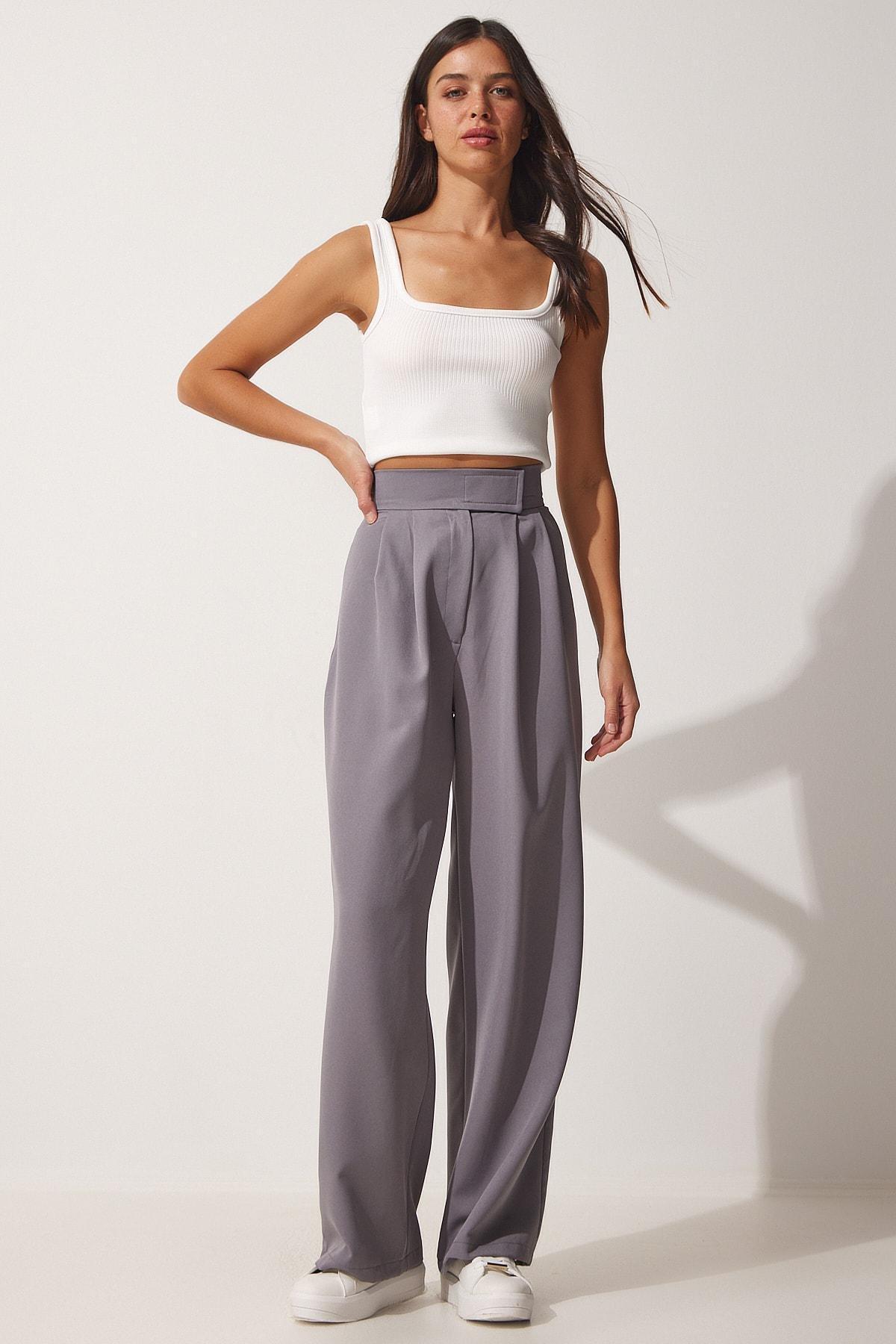 Grey Relaxed Pants, , large image number 1